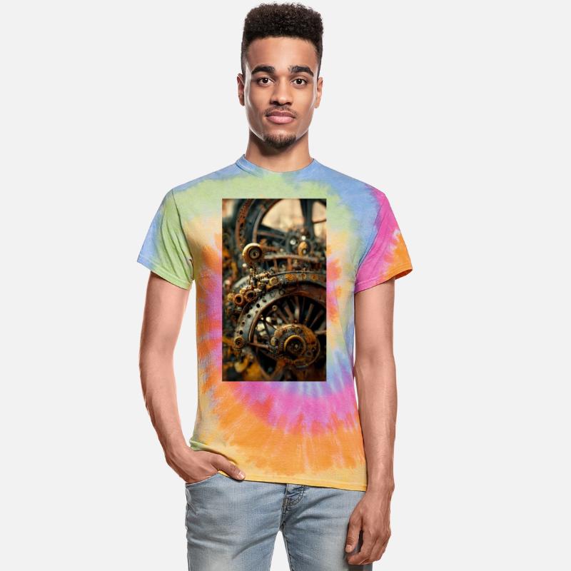 Metal steampunk mechanism of clockwork gears and