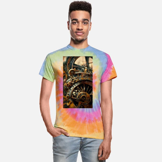 Metal steampunk mechanism of clockwork gears and