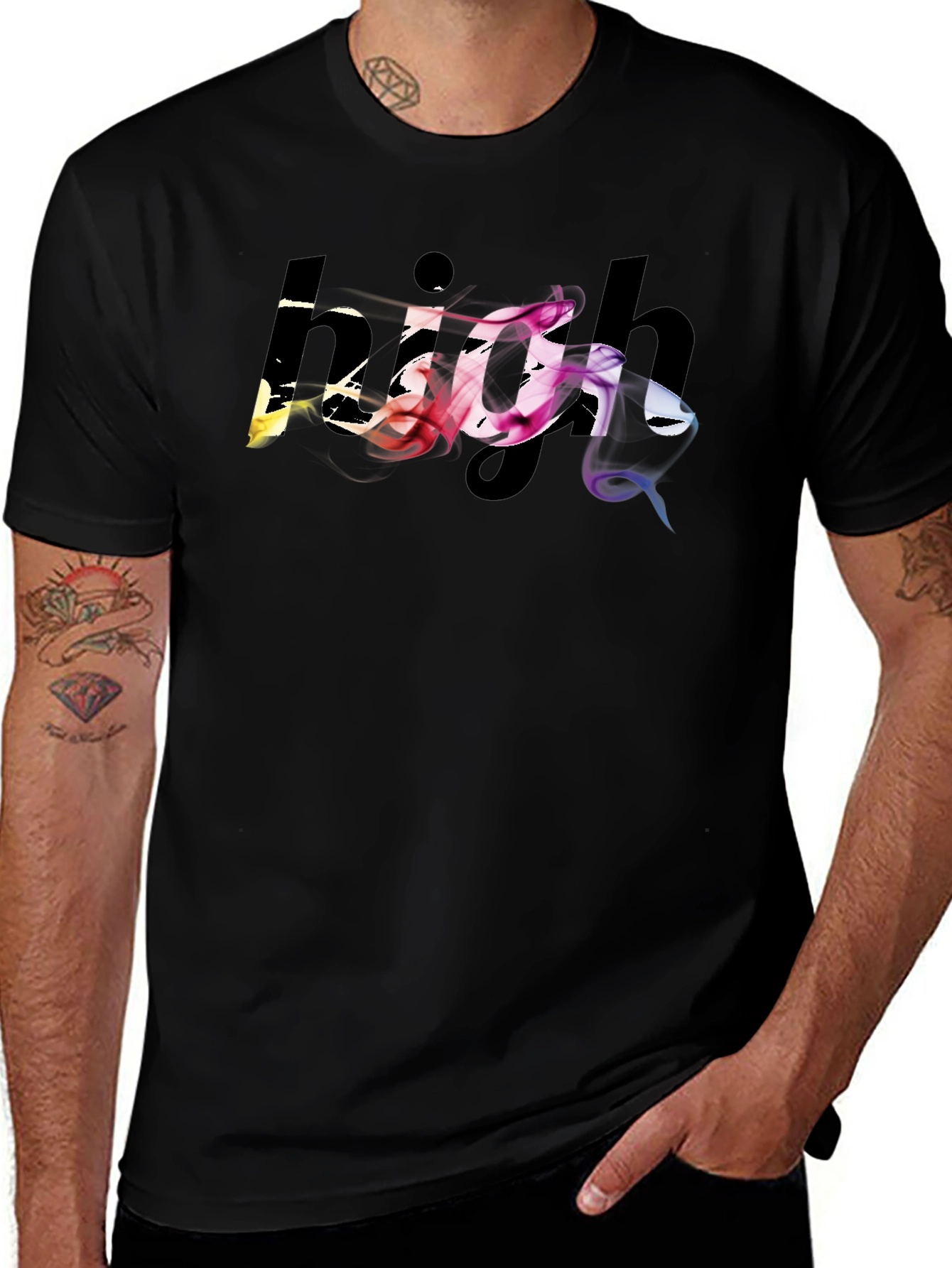 High Graphic Black T-Shirt