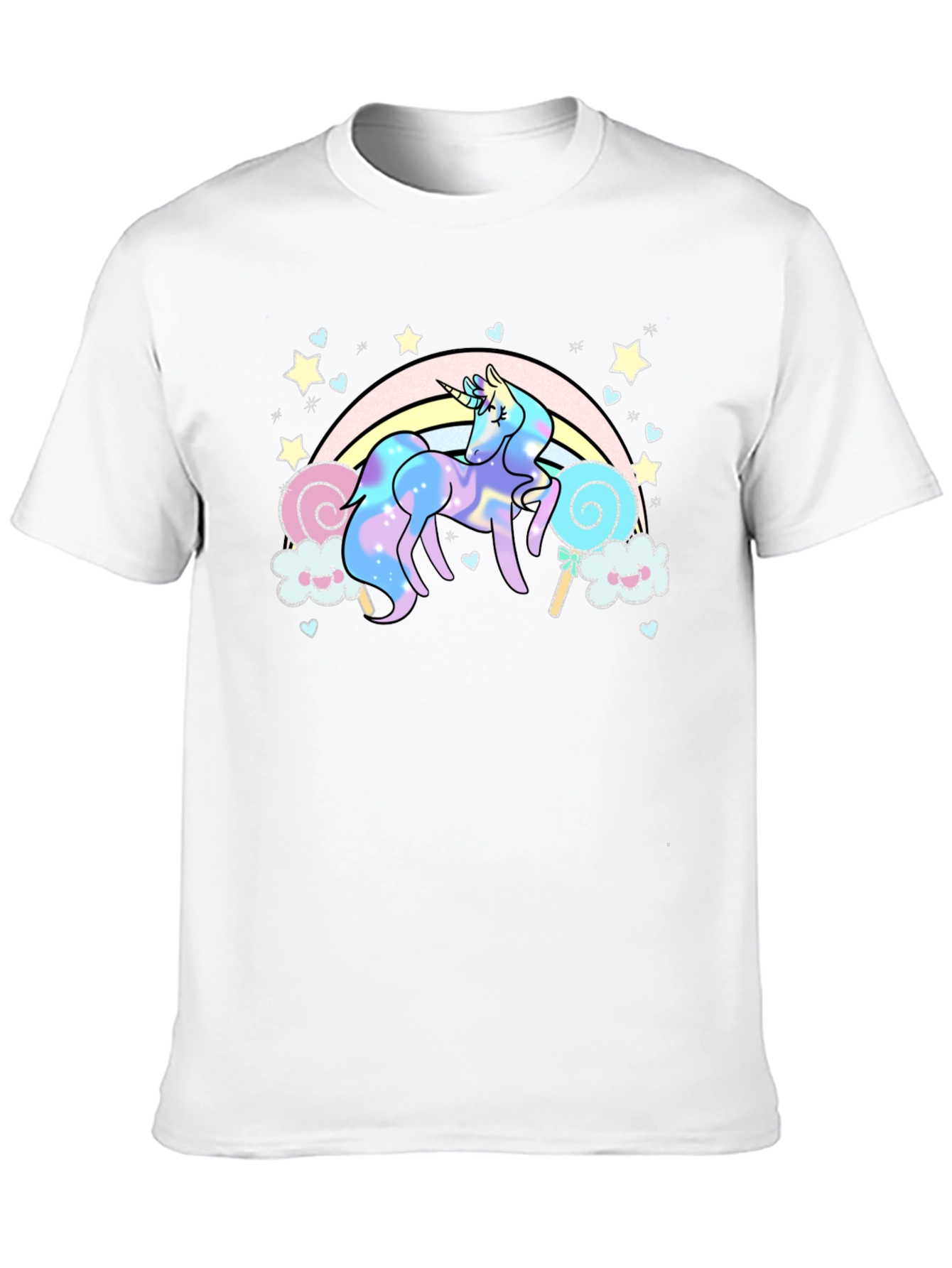 Unicorn Rainbow T-Shirt Black Cotton Tee