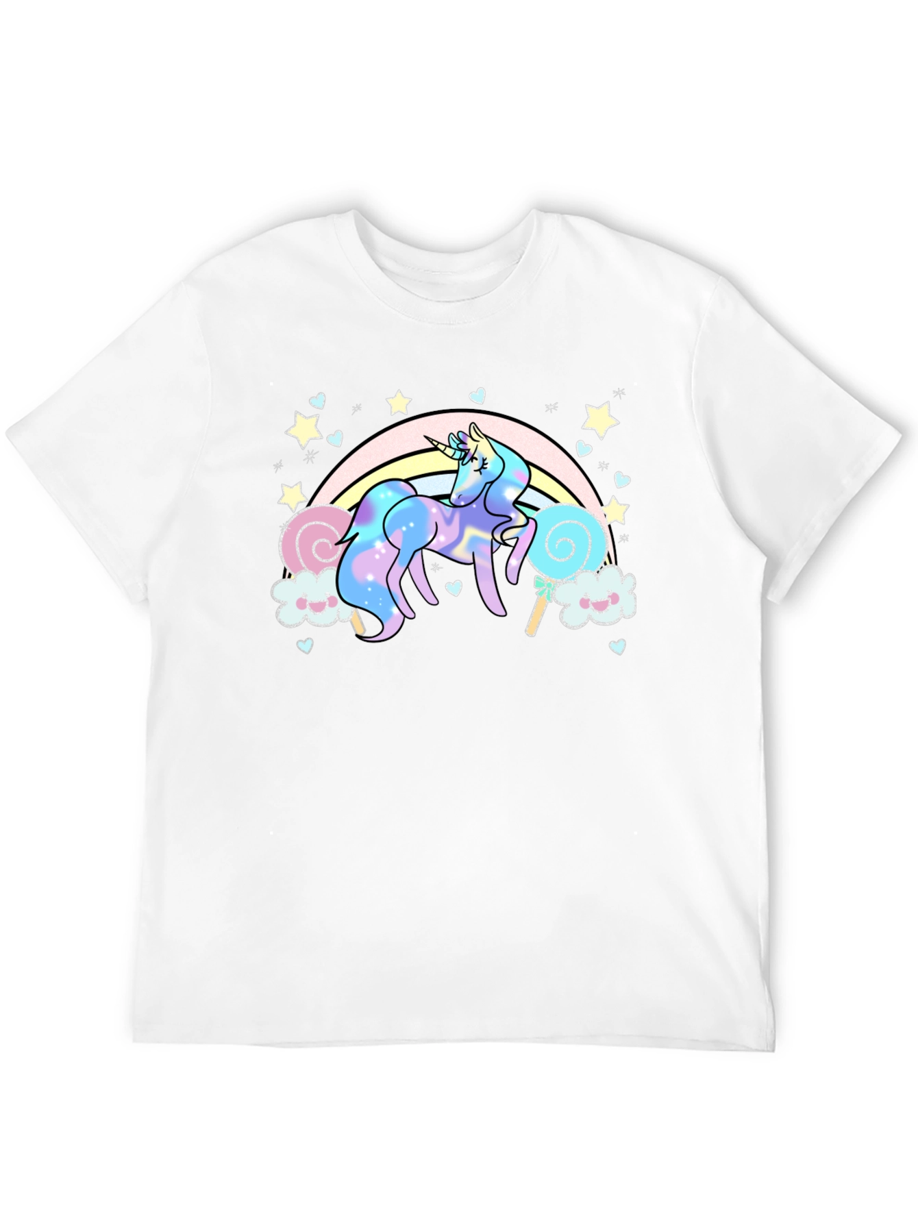 Unicorn Rainbow T-Shirt Black Cotton Tee