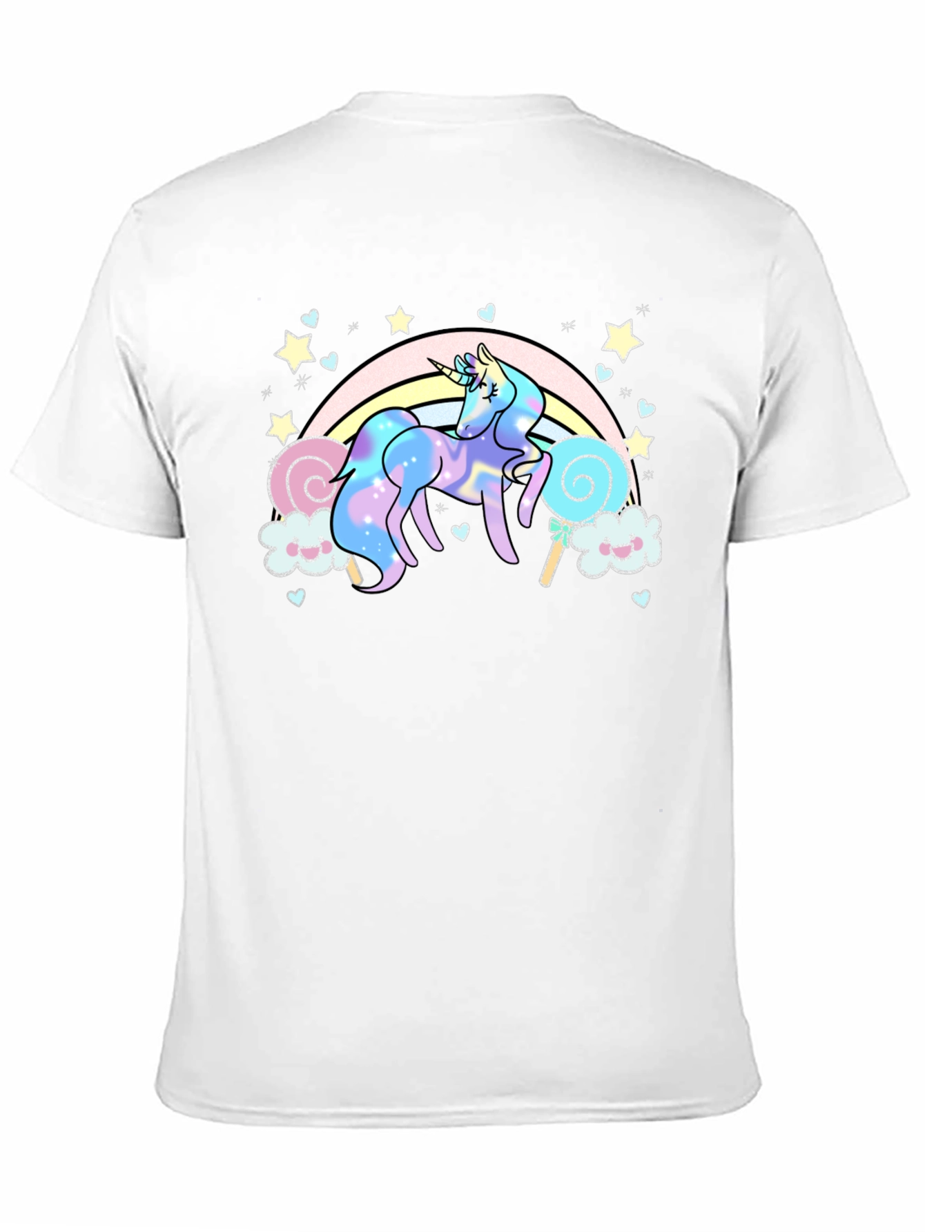 Unicorn Rainbow T-Shirt Black Cotton Tee