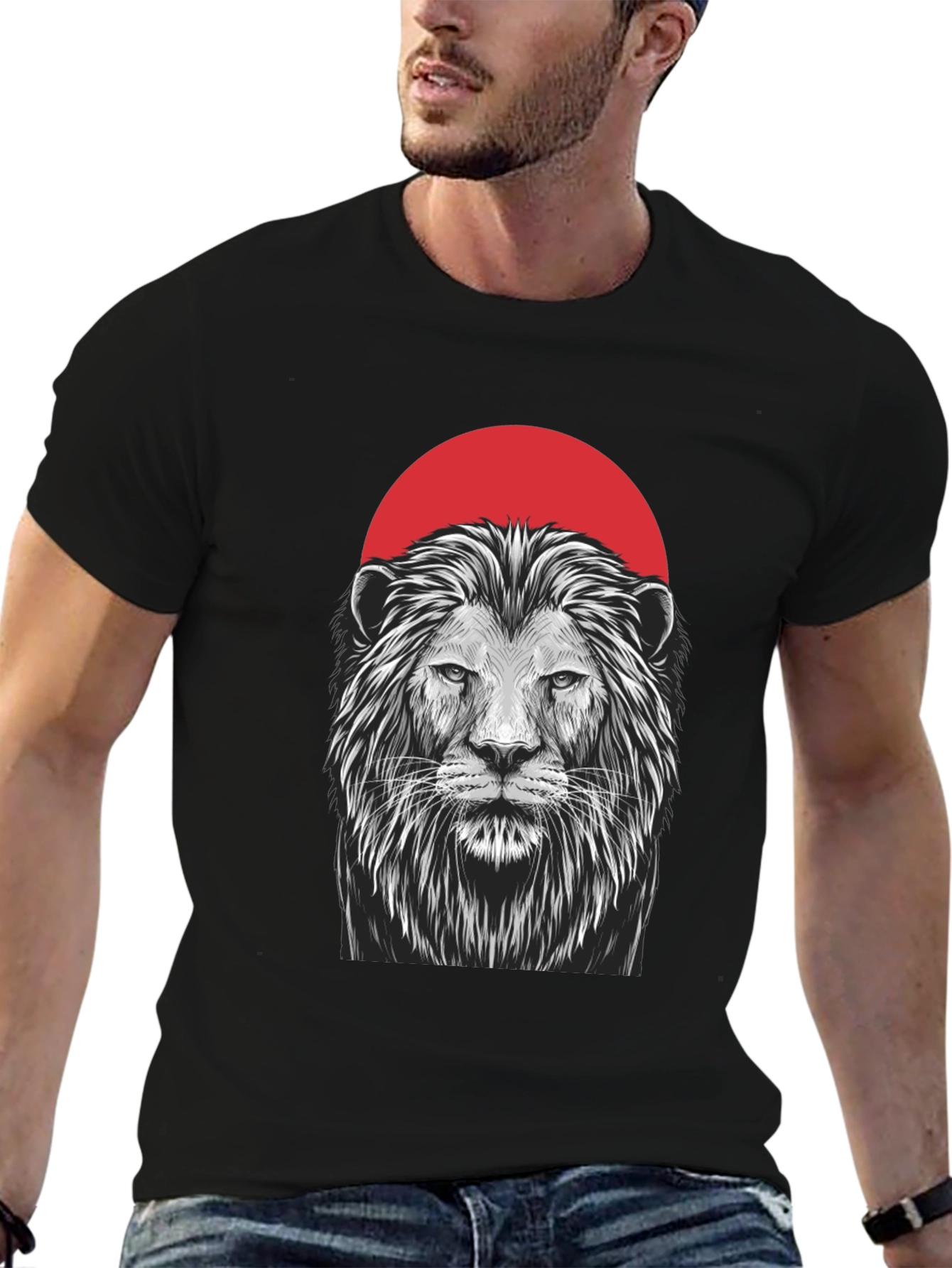 Lion Graphic Black T-Shirt