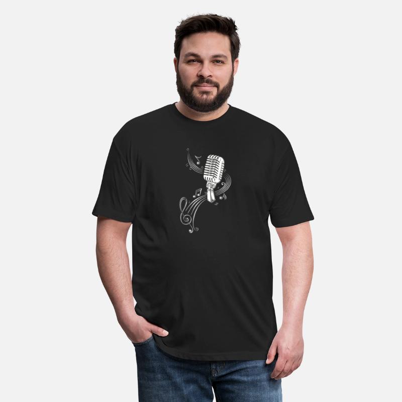 Microphone with Music Notes and Clef Musician