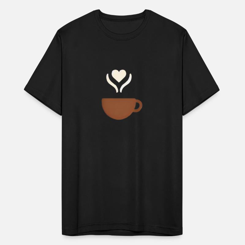 Minimalist Coffee and Heart Design - Warm Tones