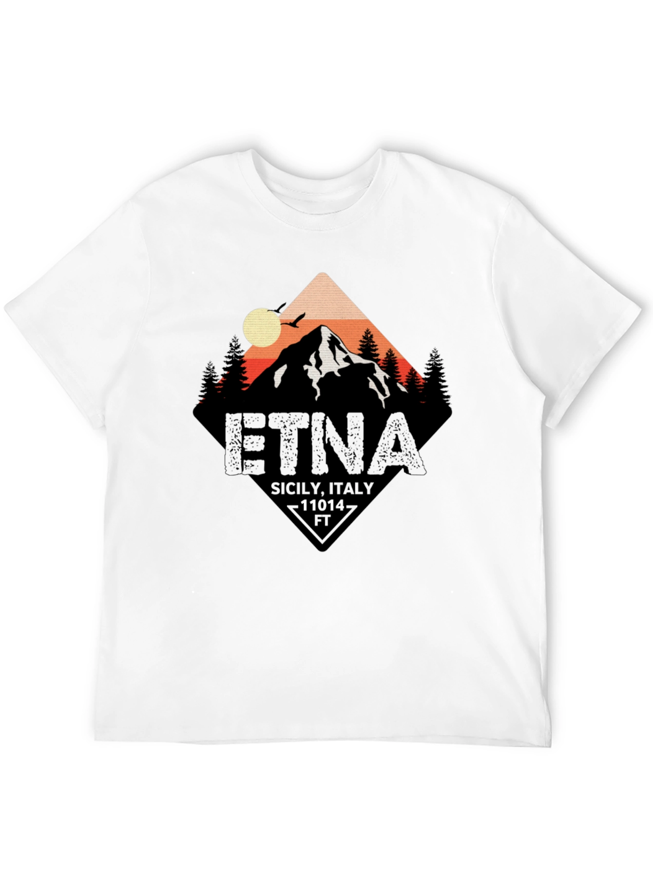 Etna Sicily Italy Black T-Shirt