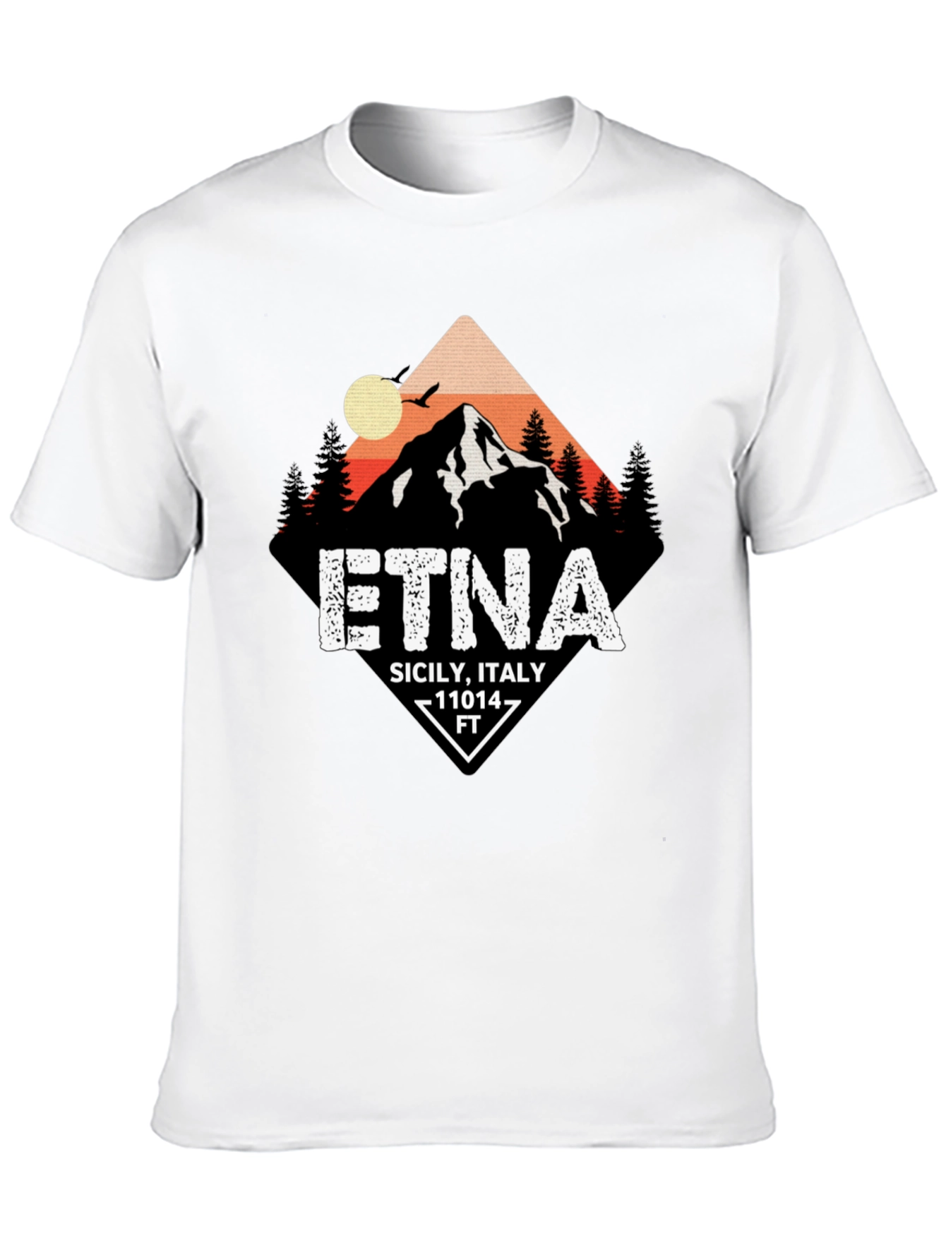 Etna Sicily Italy Black T-Shirt