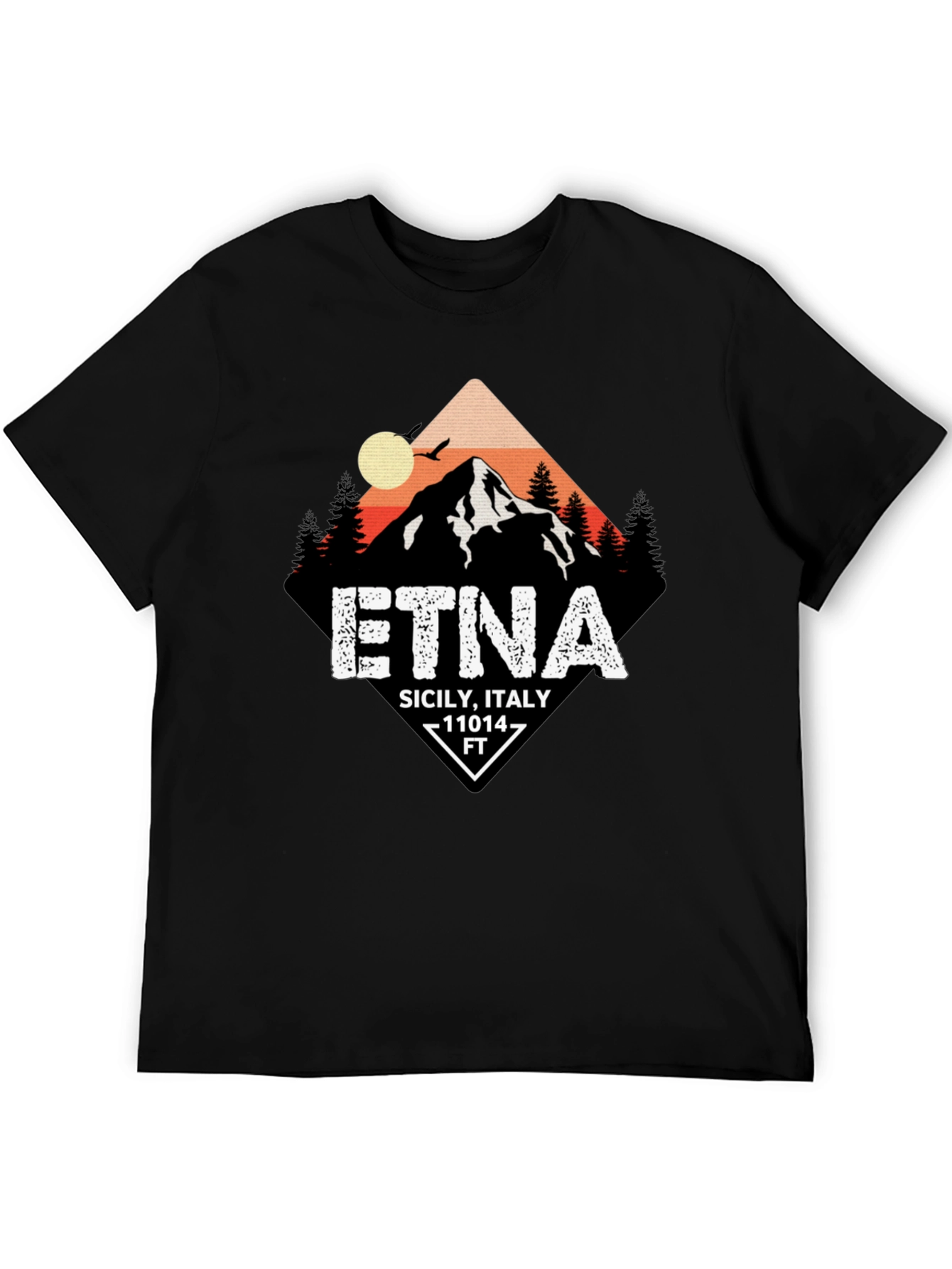 Etna Sicily Italy Black T-Shirt