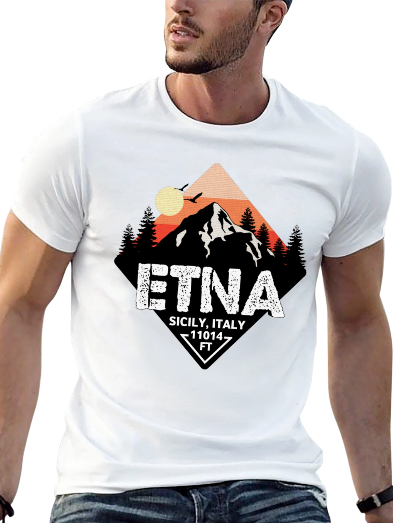 Etna Sicily Italy Black T-Shirt