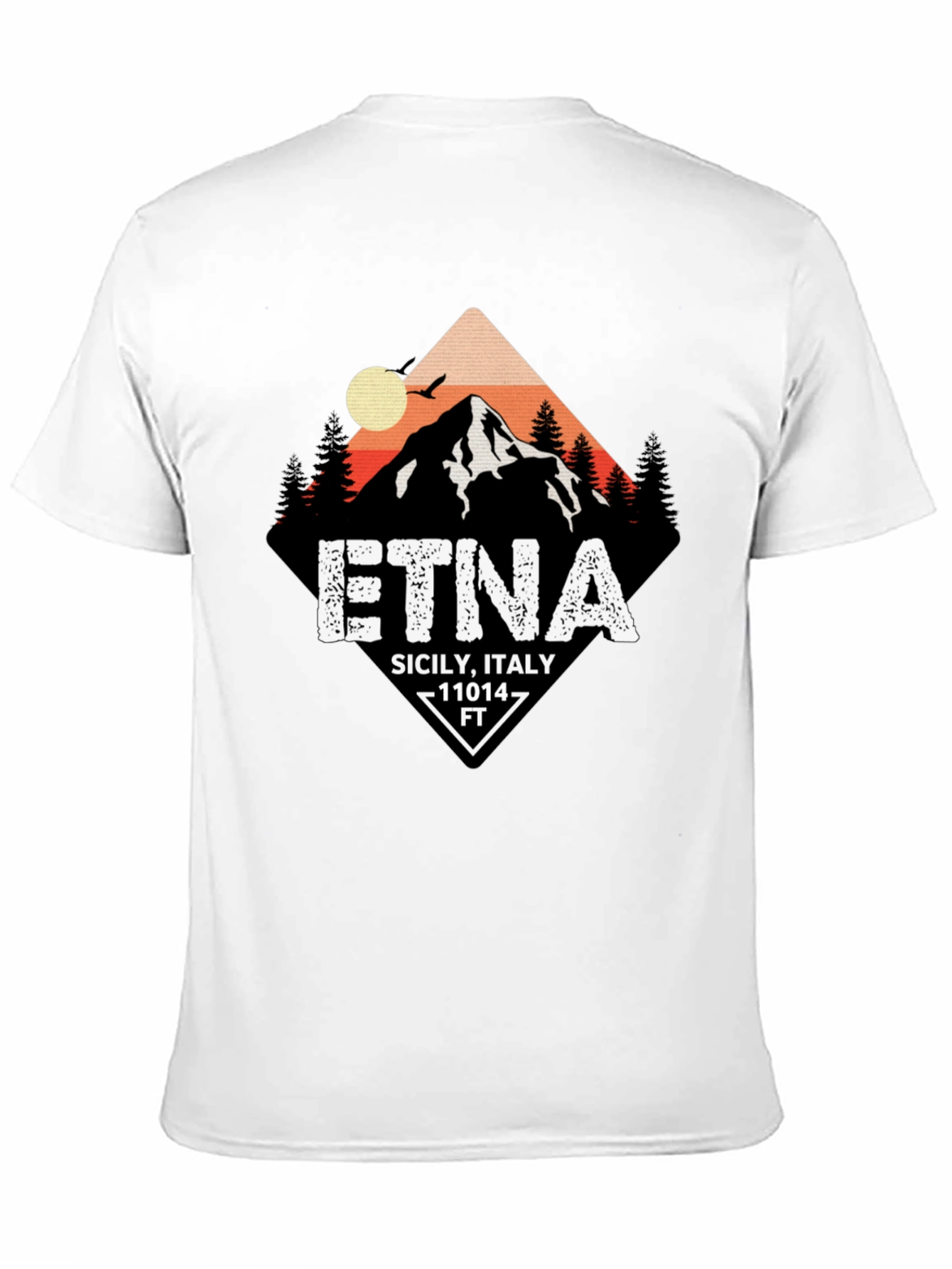 Etna Sicily Italy Black T-Shirt
