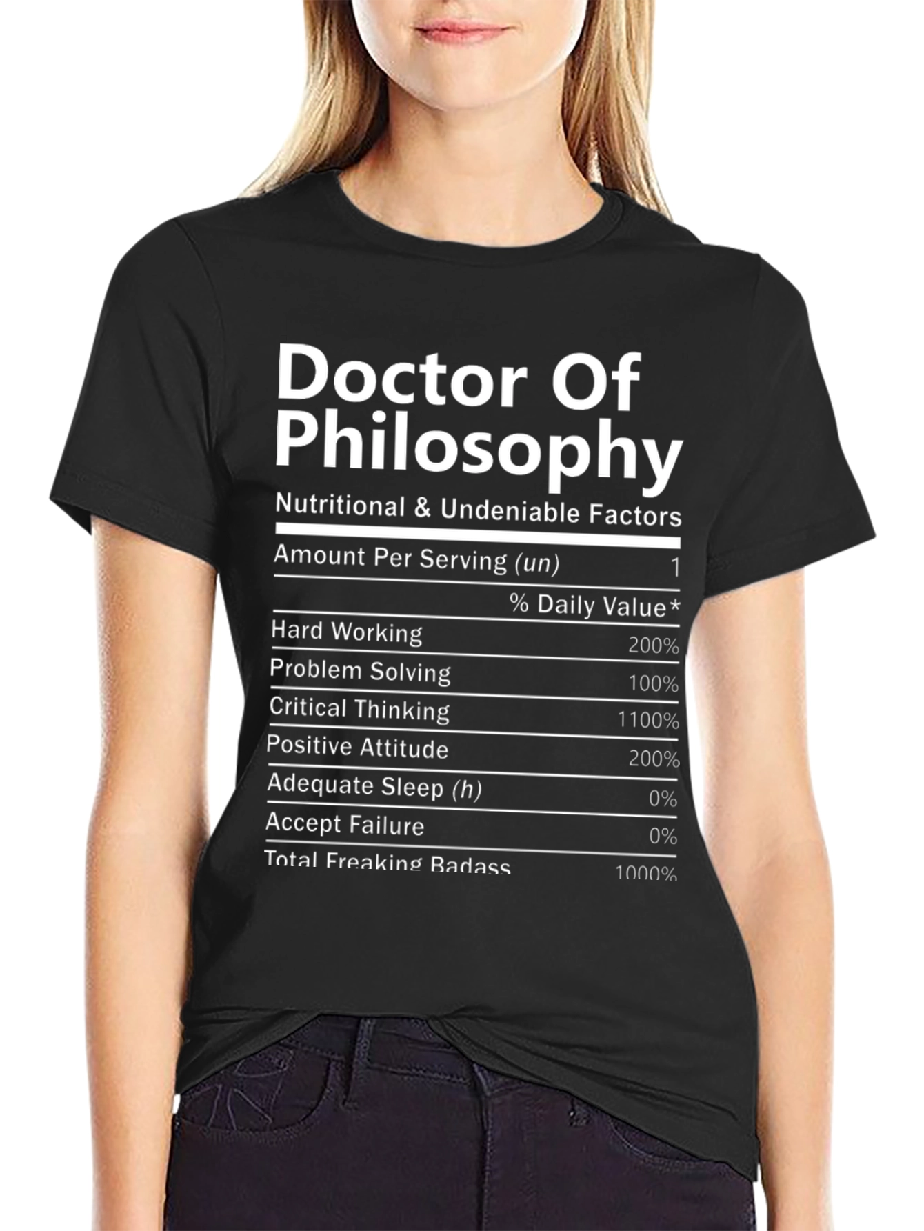 Doctor of Philosophy Nutrition Facts T-Shirt