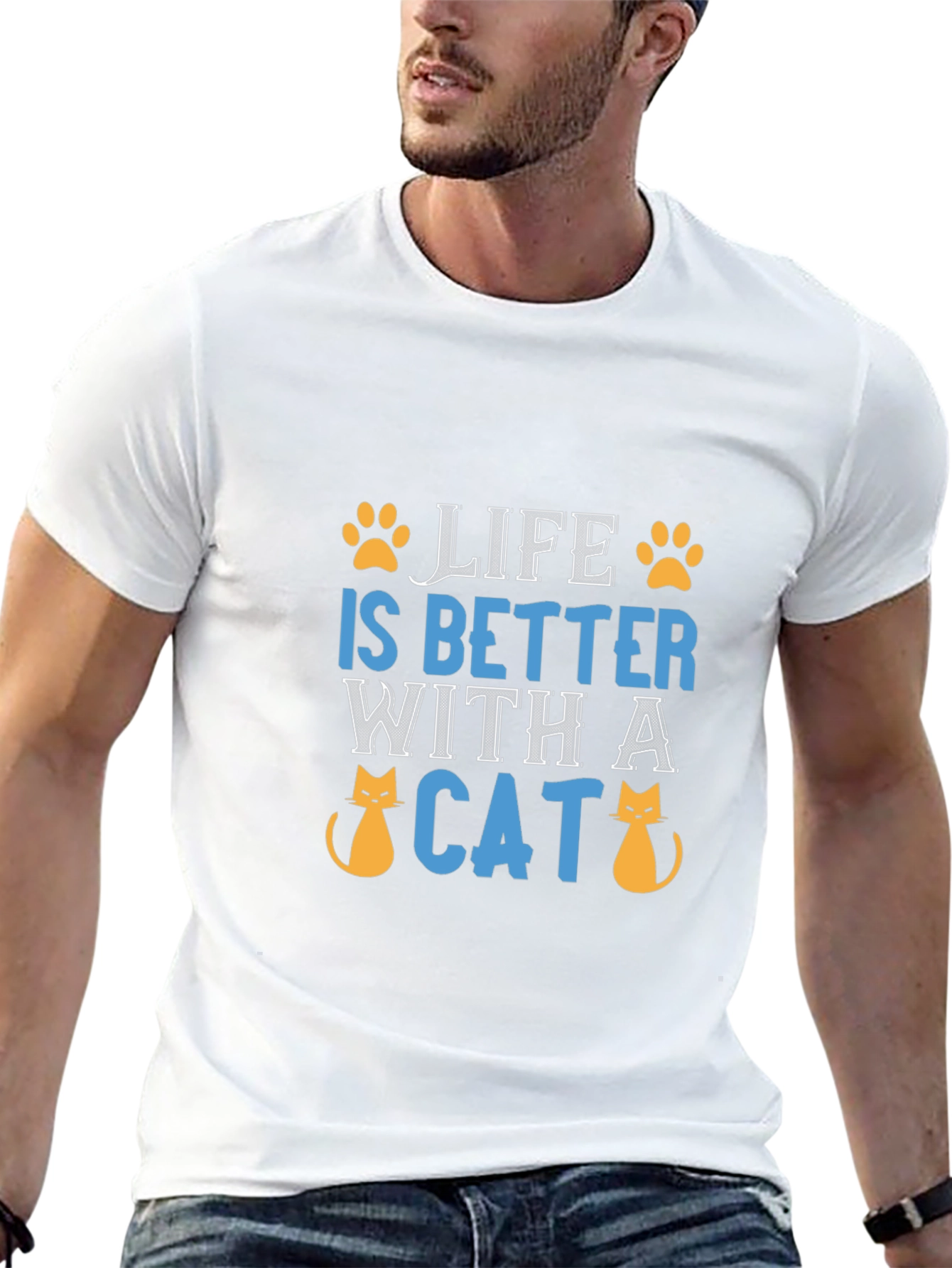 Life is Better with a Cat Graphic T-Shirt