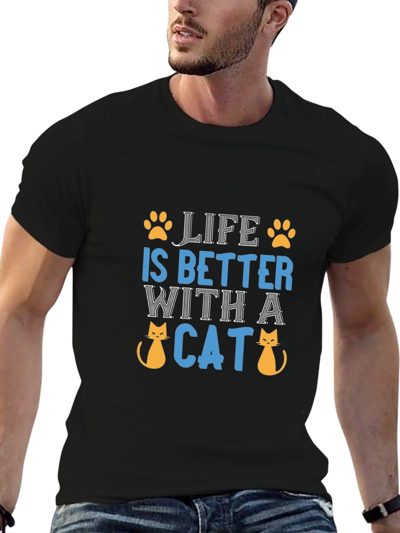 Life is Better with a Cat Graphic T-Shirt