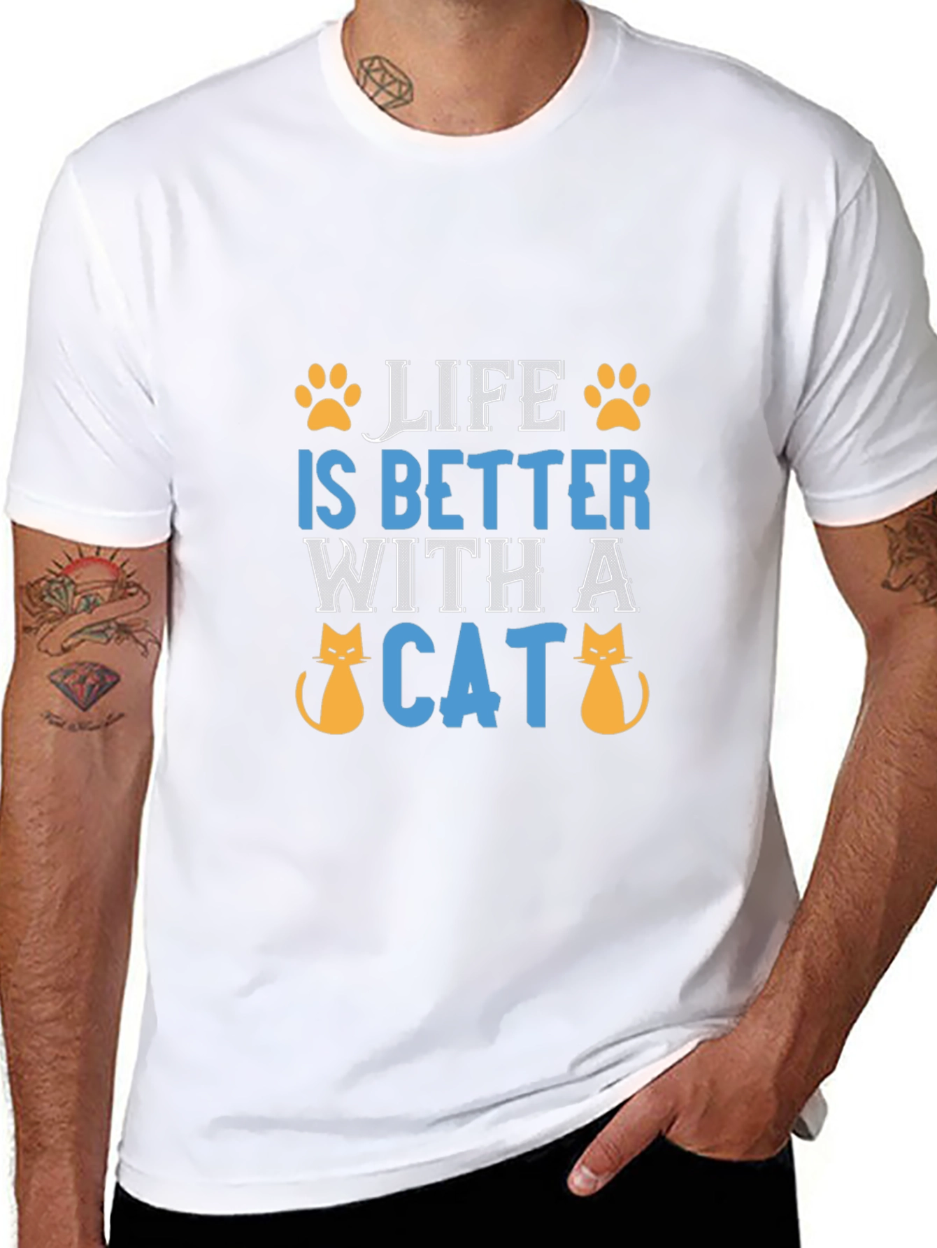 Life is Better with a Cat Graphic T-Shirt