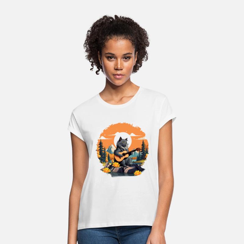 Mountain Cat Plays Guitar Instruments Rock Cute