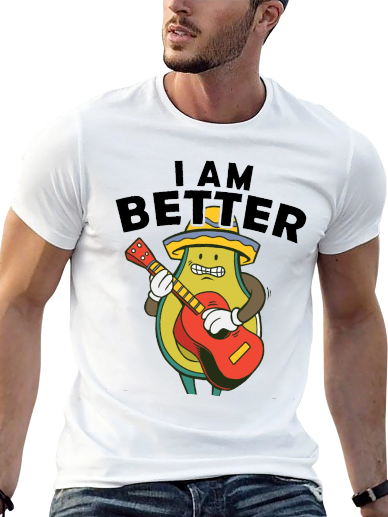 Avocado Guitar Player Graphic Tee