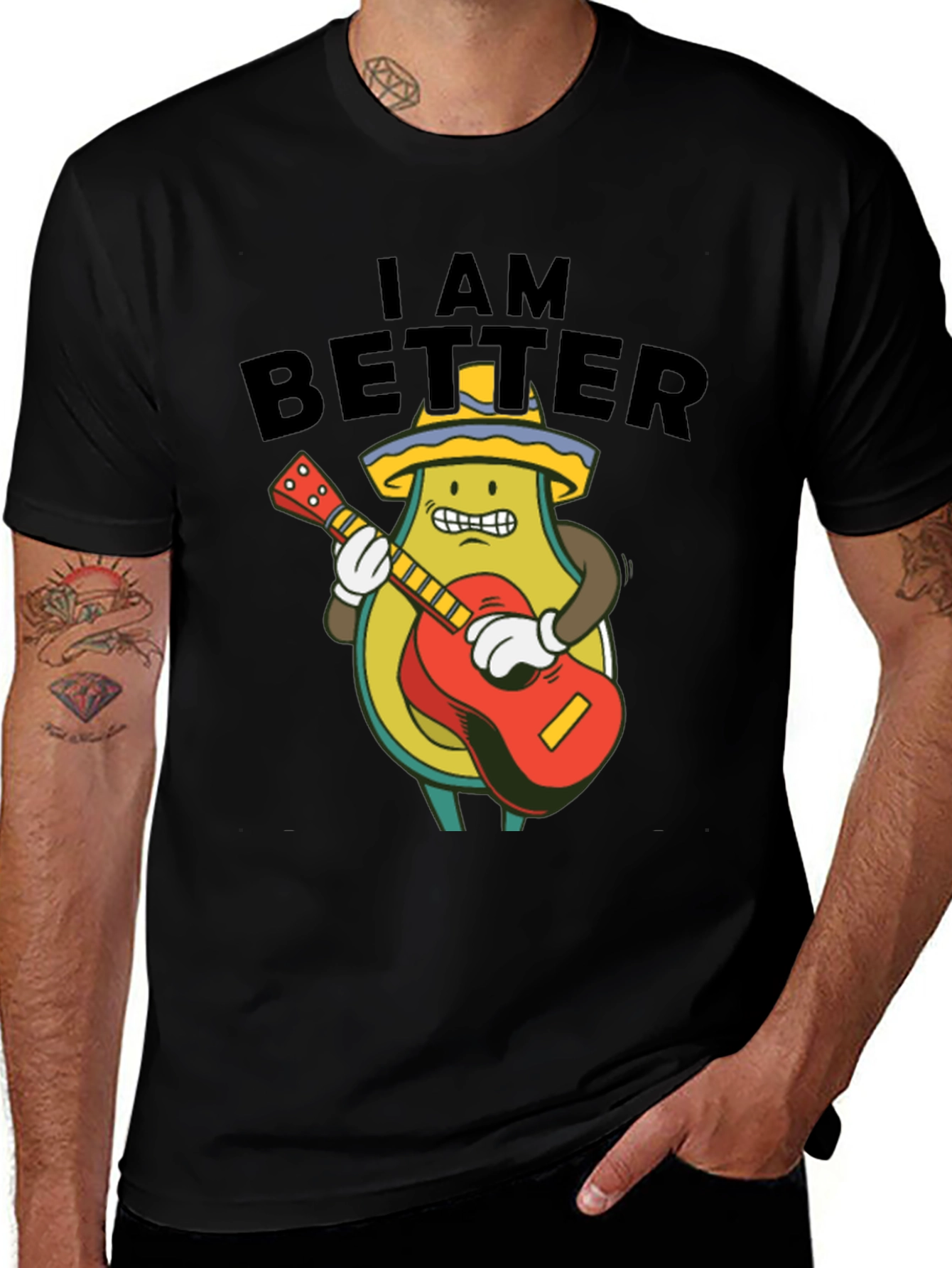 Avocado Guitar Player Graphic Tee