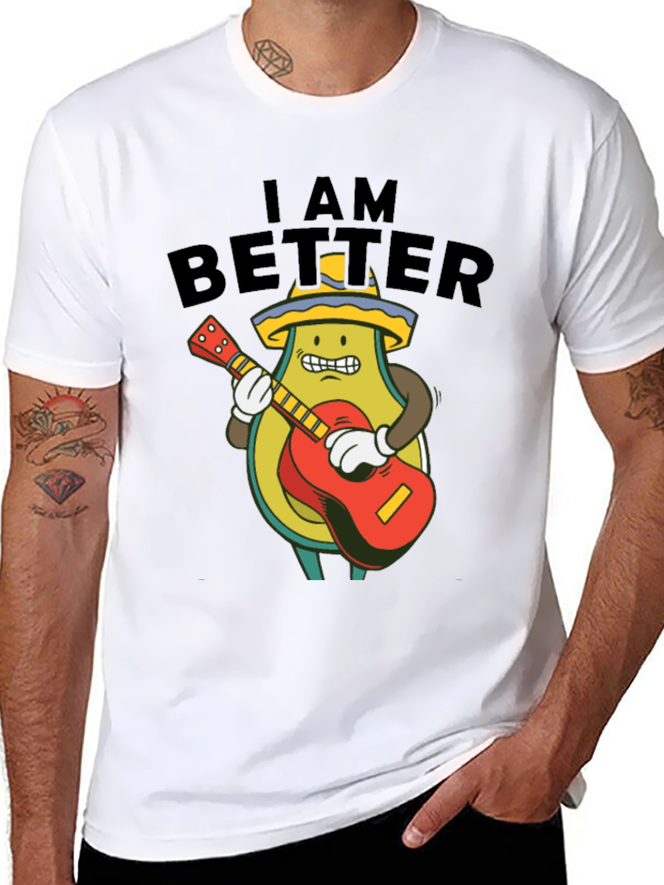 Avocado Guitar Player Graphic Tee