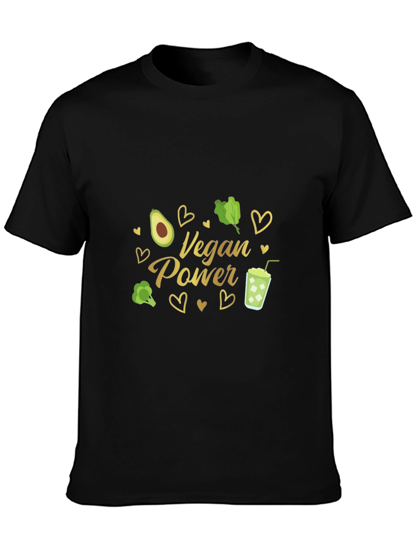 Vegan Power T-Shirt - Avocado Broccoli Green Smoothie
