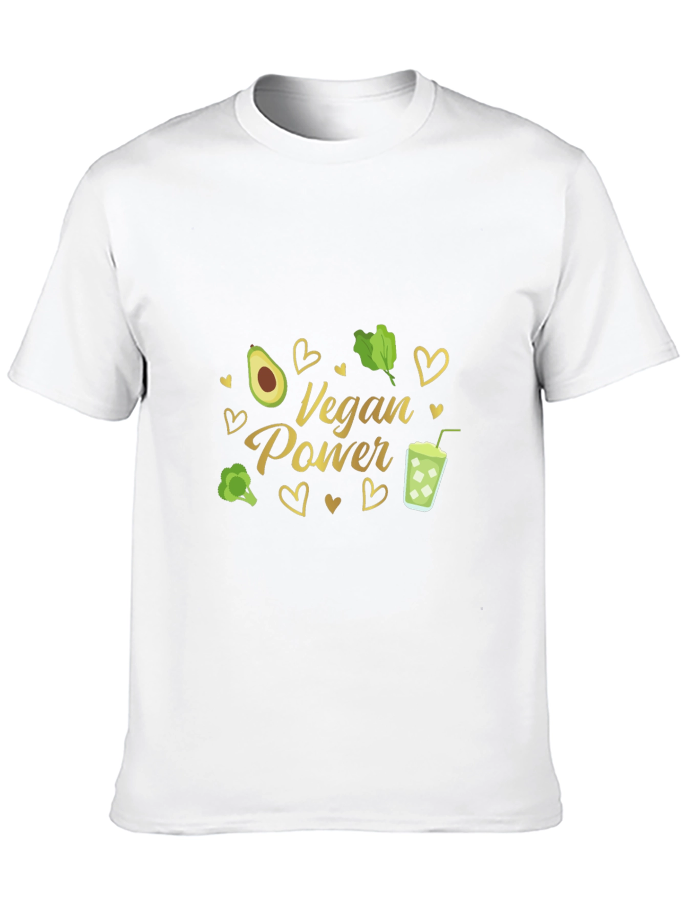 Vegan Power T-Shirt - Avocado Broccoli Green Smoothie