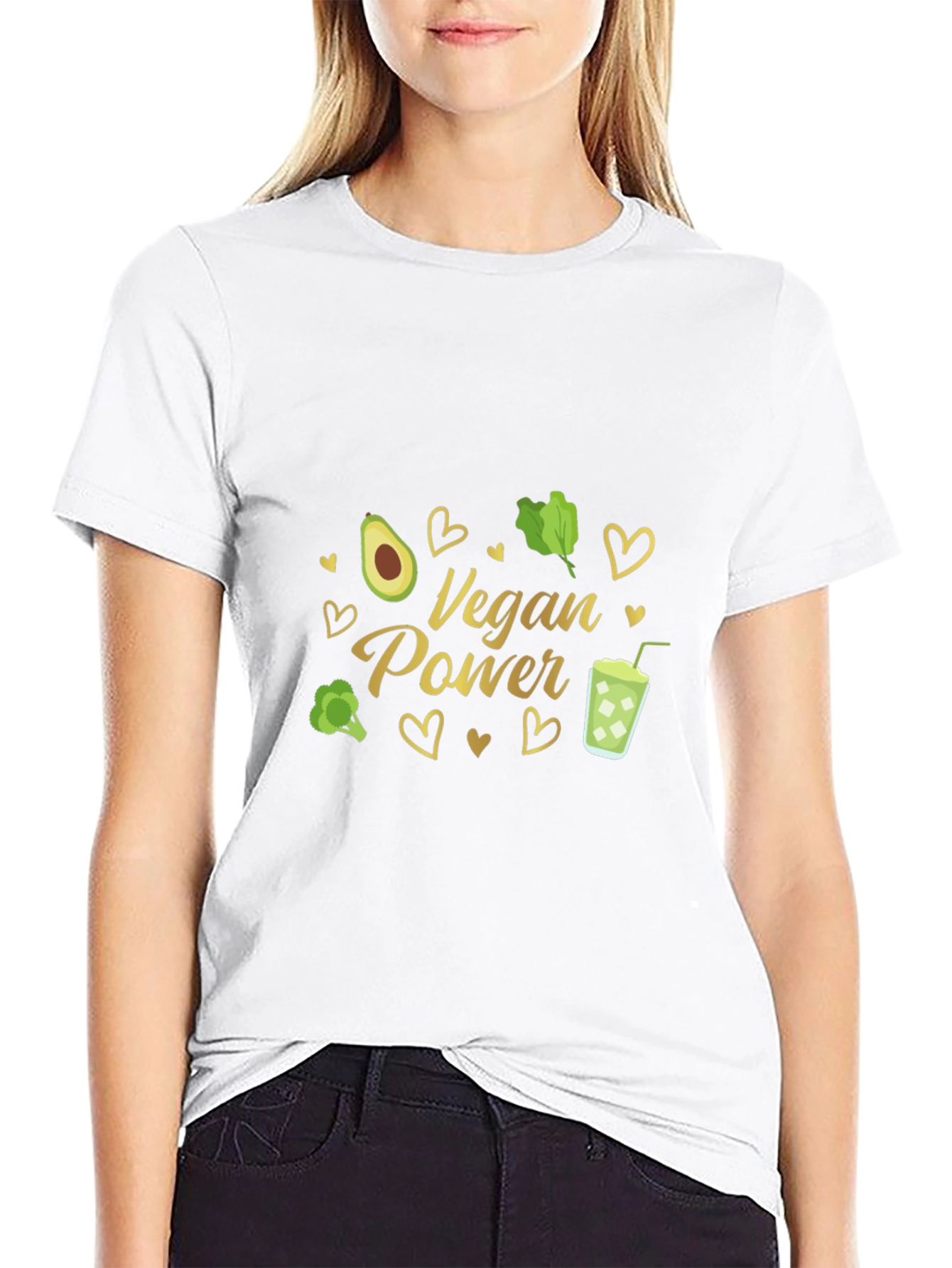 Vegan Power T-Shirt - Avocado Broccoli Green Smoothie