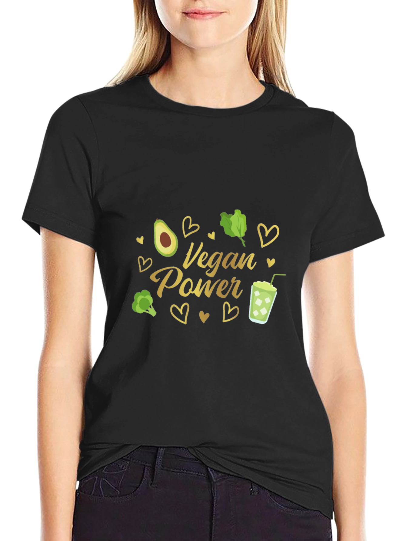 Vegan Power T-Shirt - Avocado Broccoli Green Smoothie