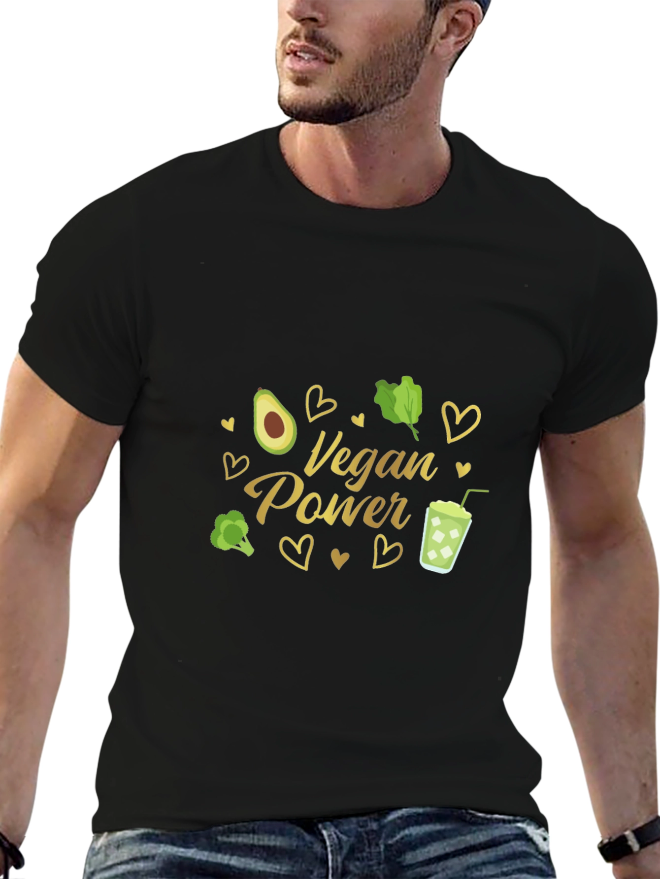 Vegan Power T-Shirt - Avocado Broccoli Green Smoothie