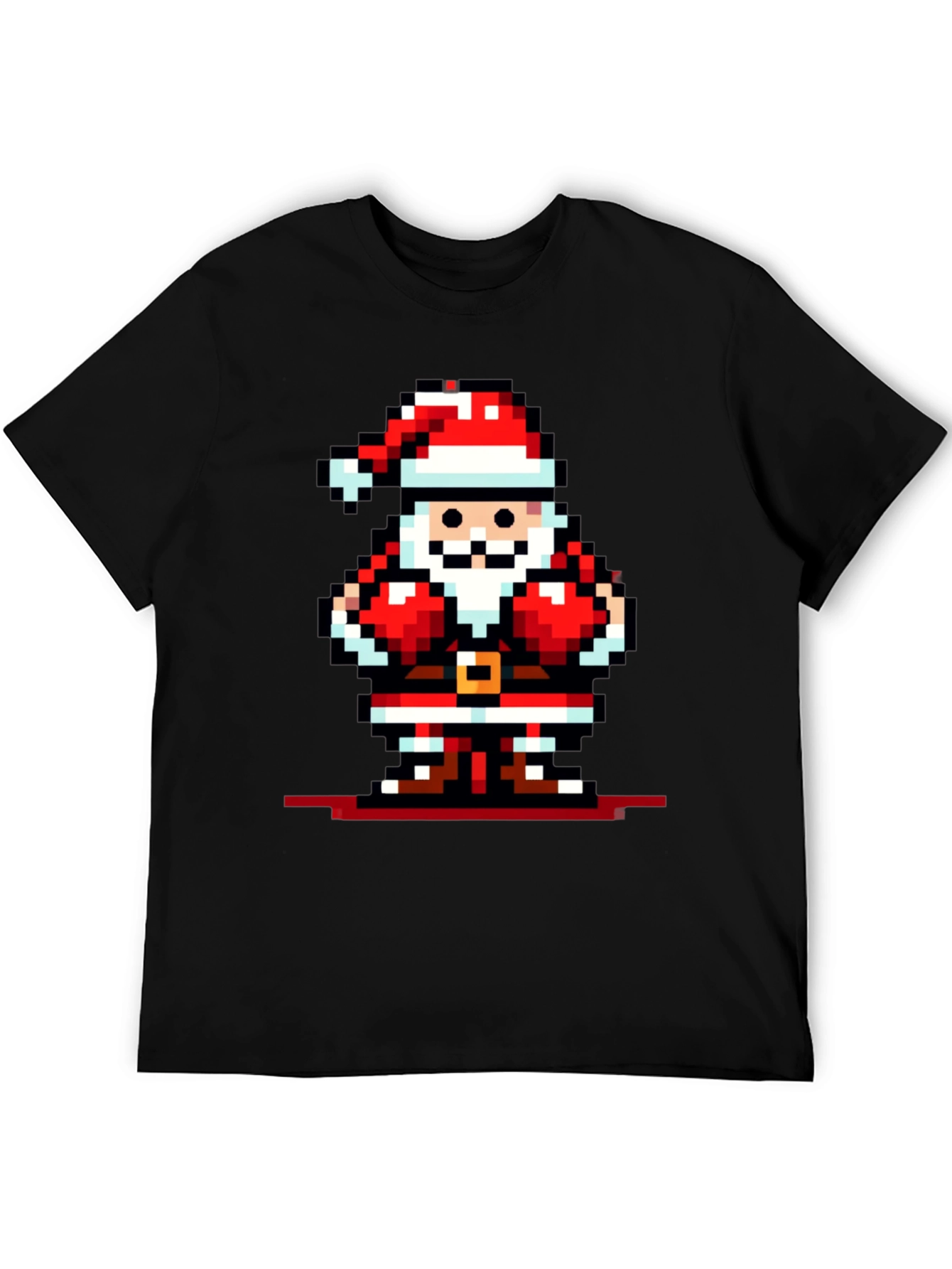 Pixel Santa Graphic Tee - Black