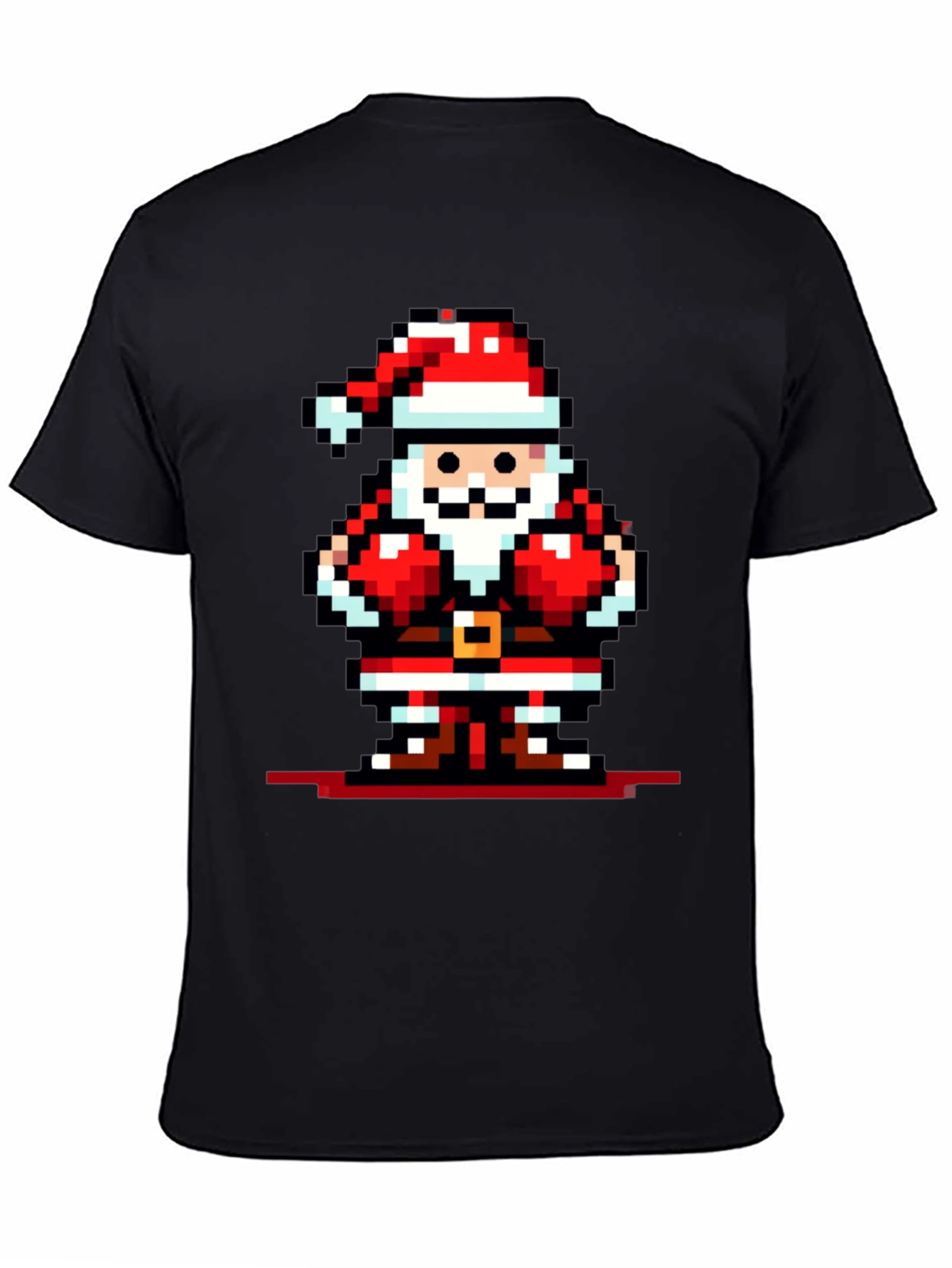 Pixel Santa Graphic Tee - Black