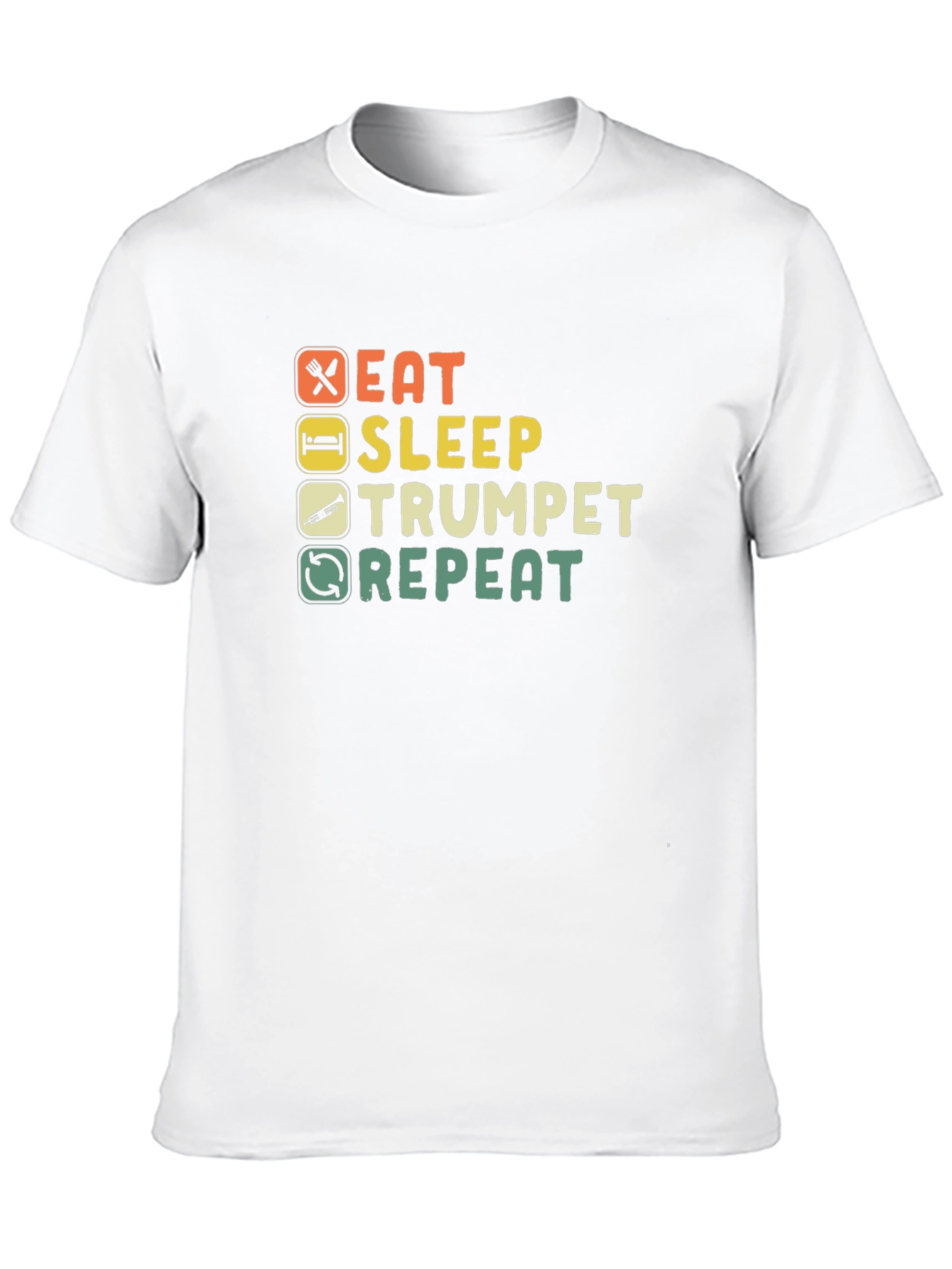 Eat Sleep Trumpet Repeat Black T-Shirt