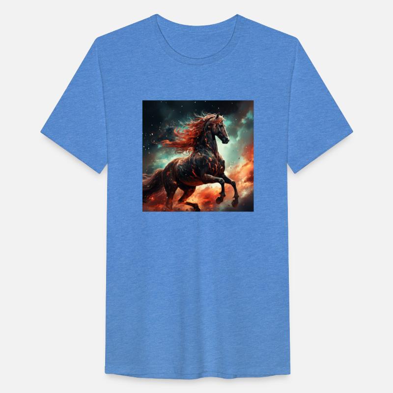 Mythical Horse with Red Hair in the Cosmos