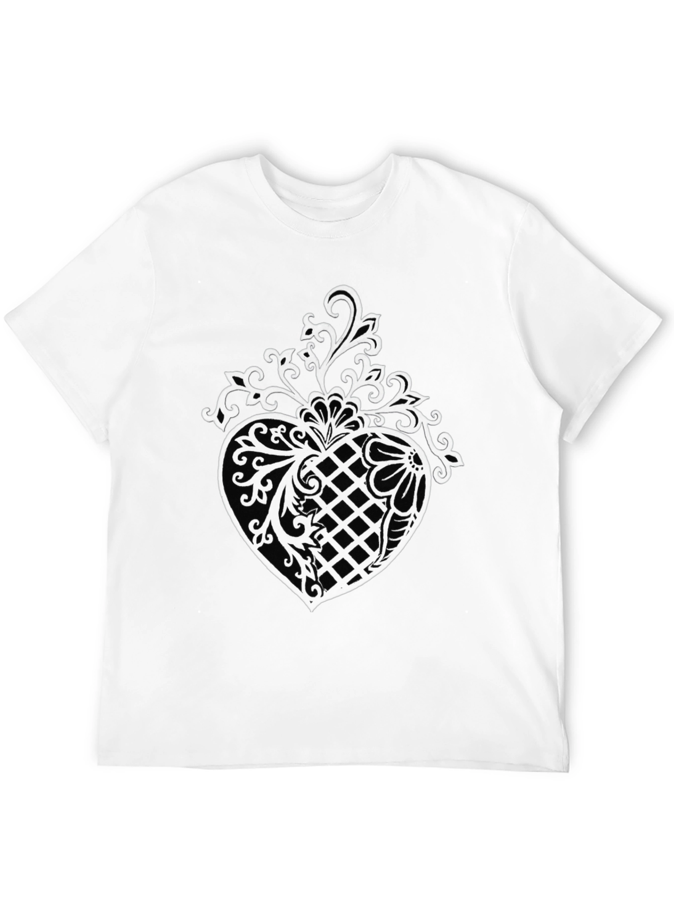 Stylish Black T-Shirt with Pineapple Floral Design