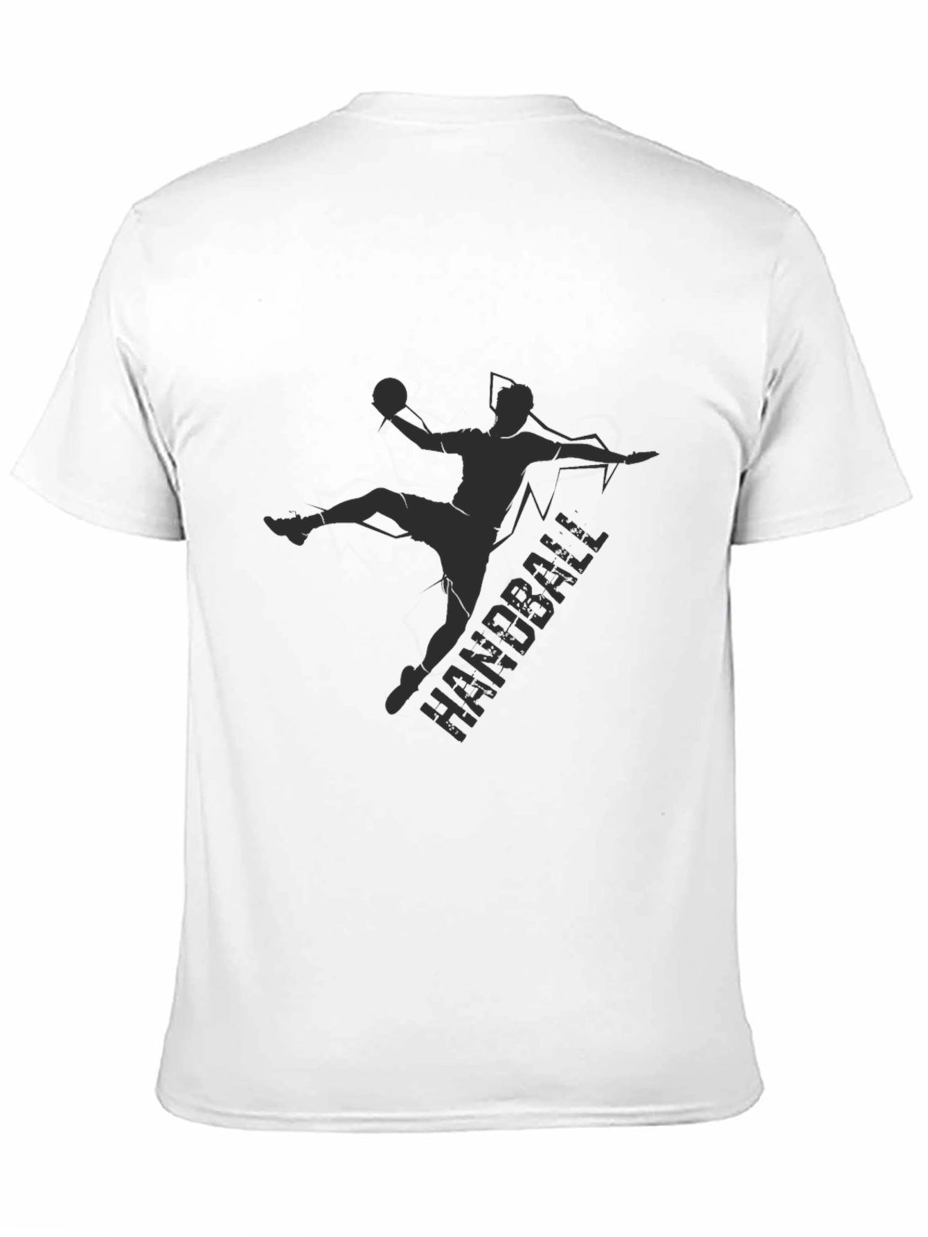 Handball Player Graphic Tee - Black Cotton T-Shirt
