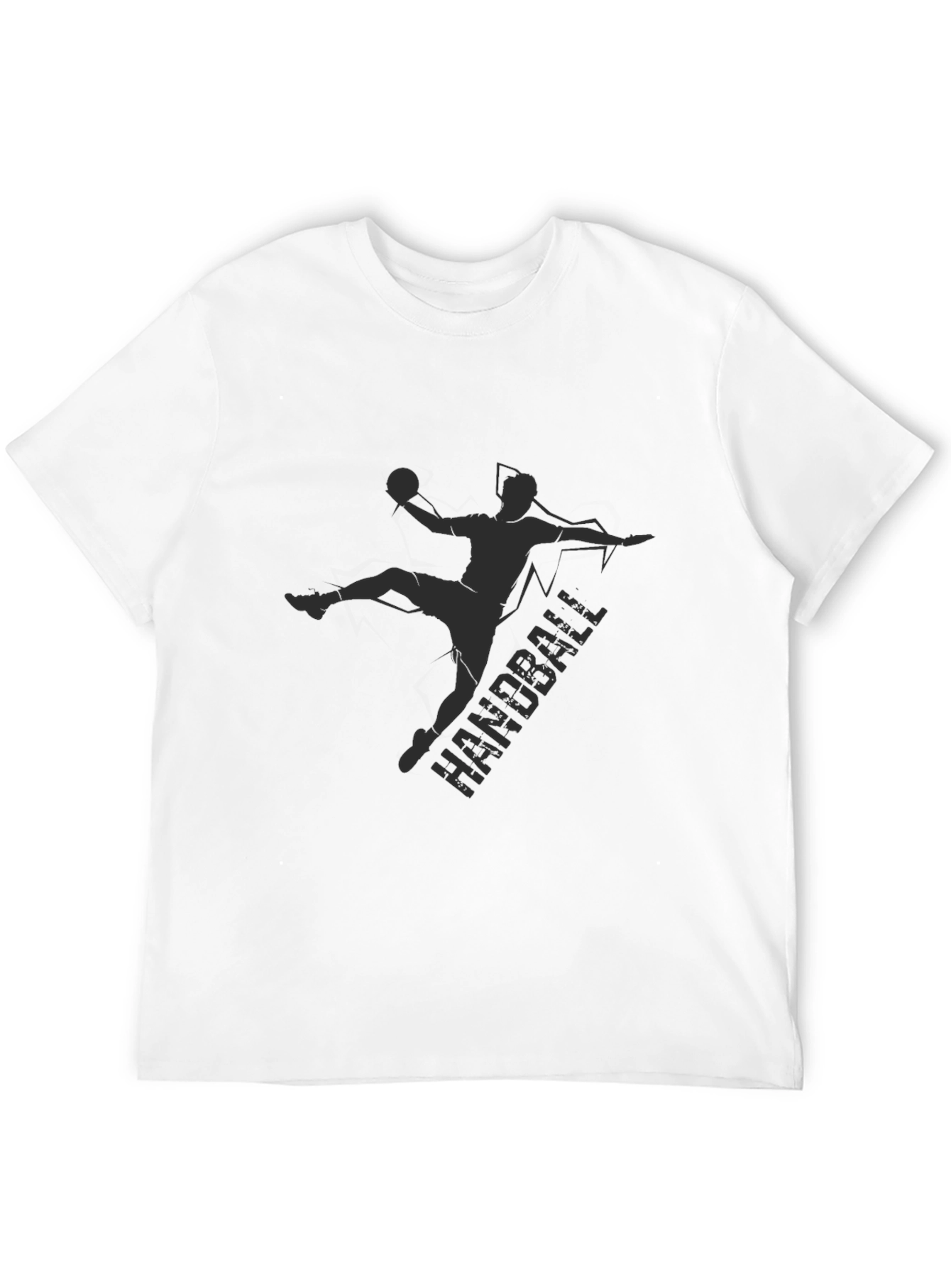 Handball Player Graphic Tee - Black Cotton T-Shirt