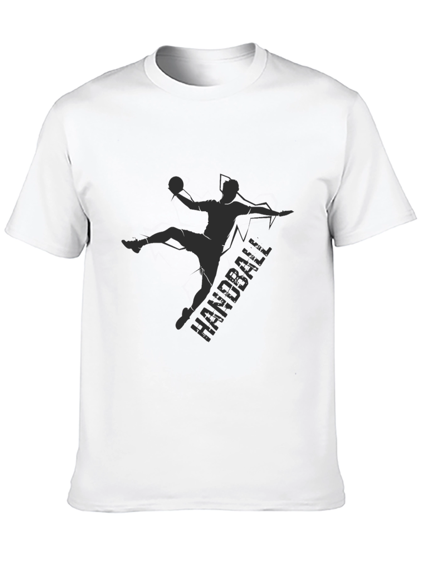 Handball Player Graphic Tee - Black Cotton T-Shirt