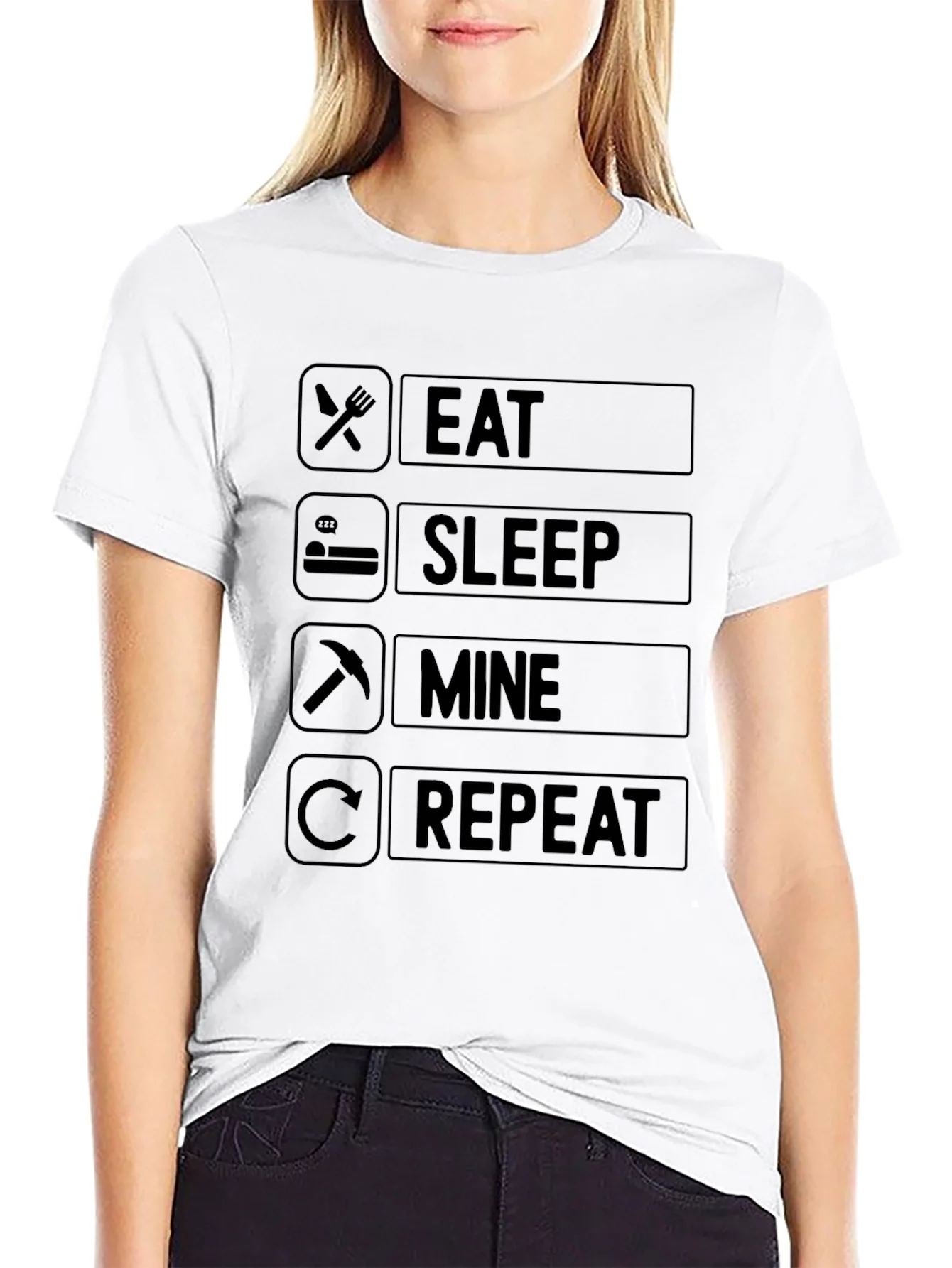 Eat Sleep Mine Repeat T-Shirt - Gamer Edition