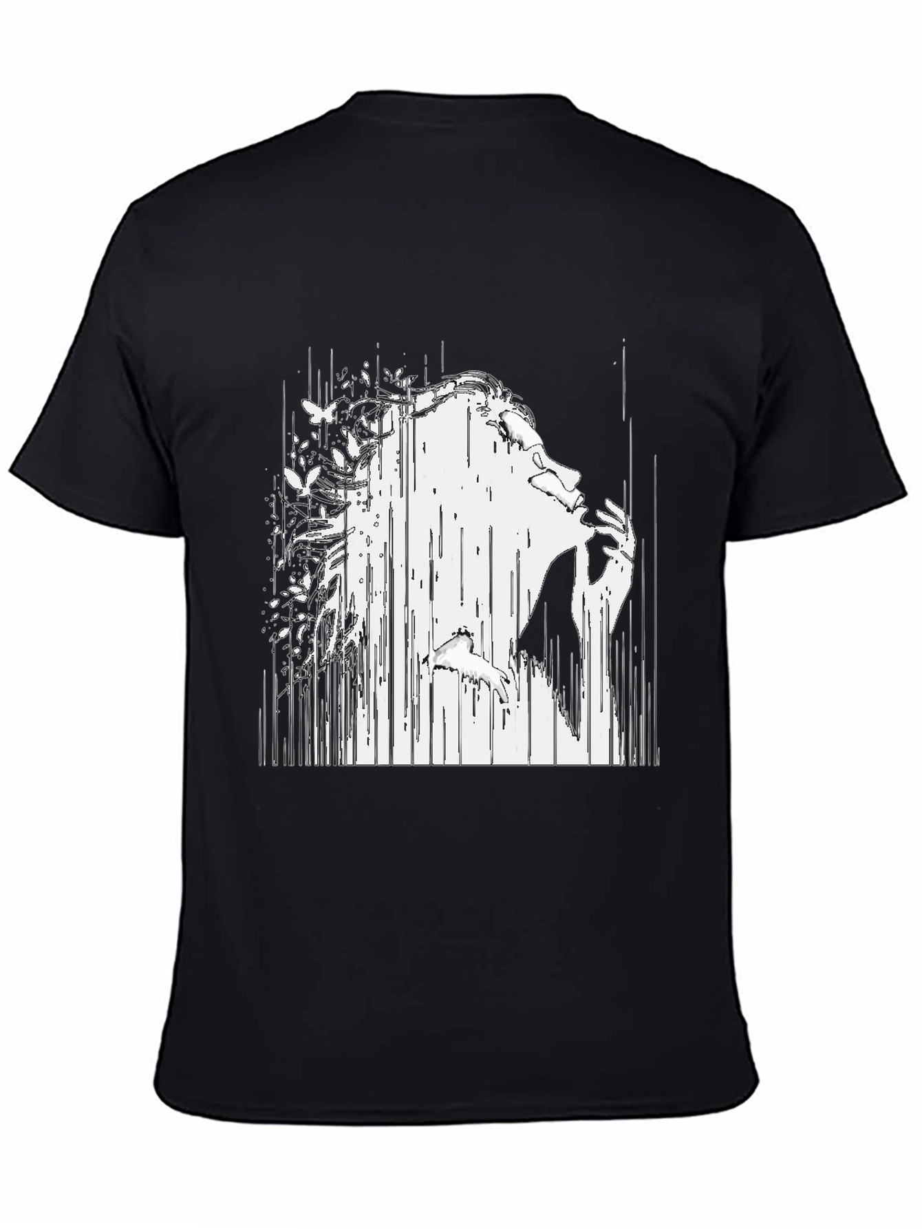 Abstract Woman Black T-Shirt