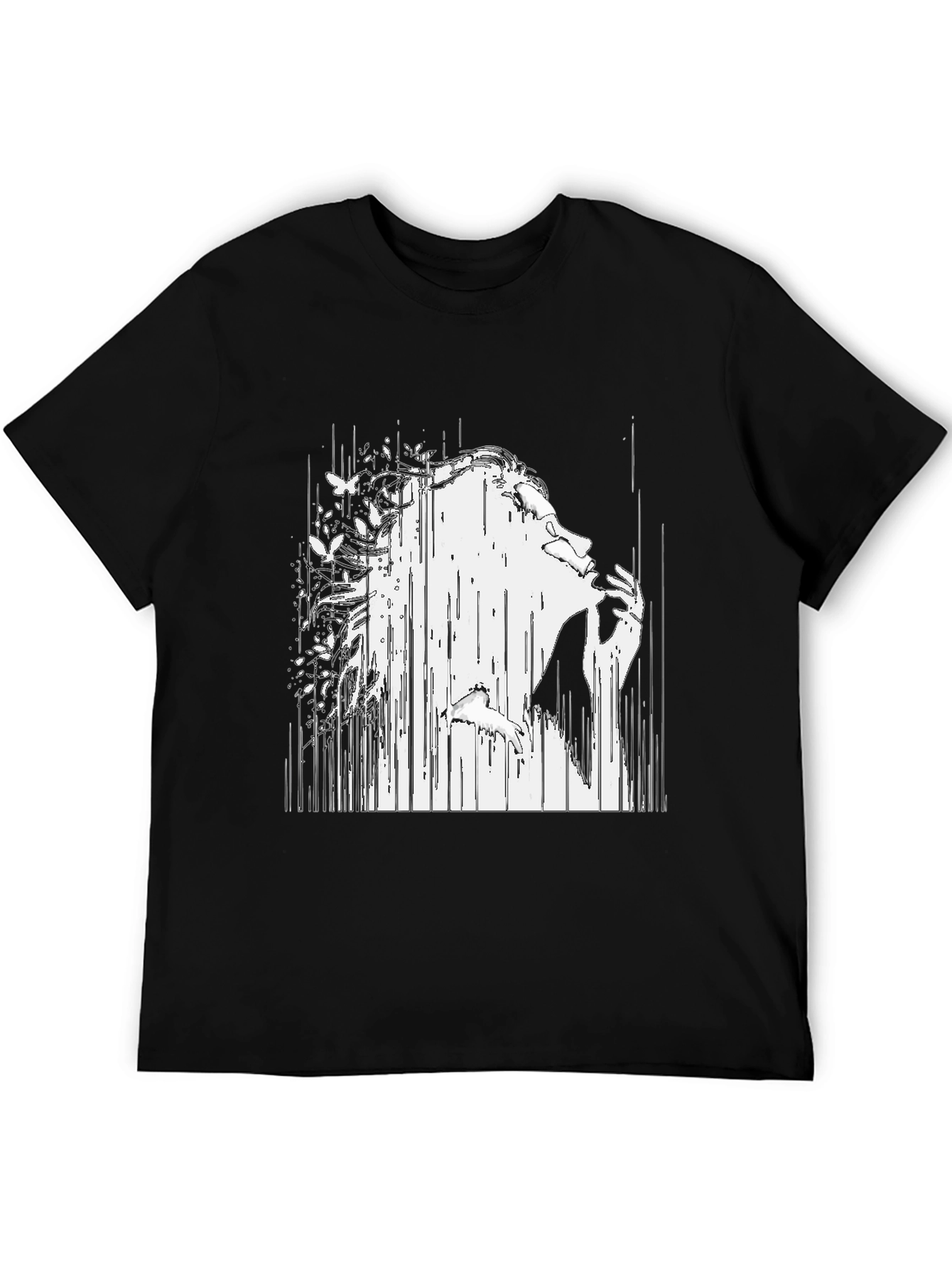 Abstract Woman Black T-Shirt