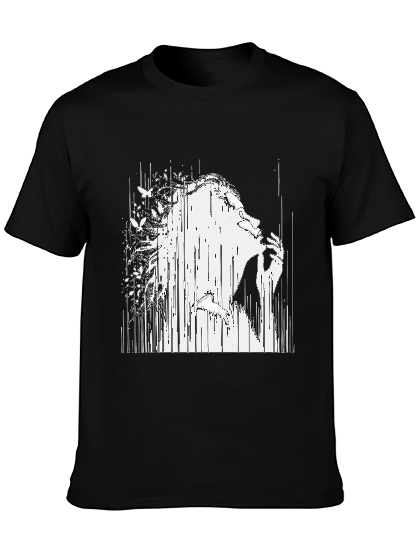 Abstract Woman Black T-Shirt
