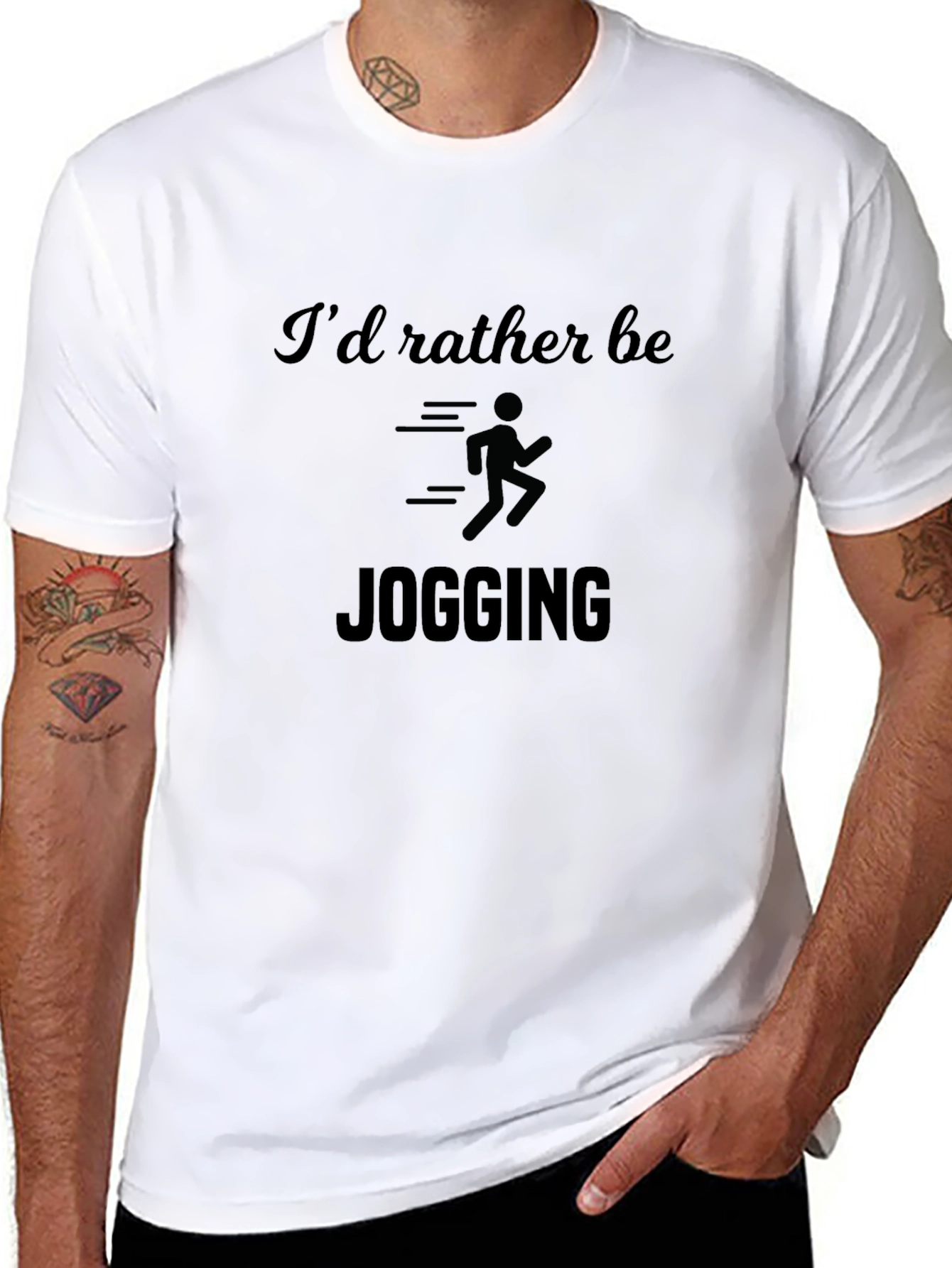 Id Rather Be Jogging Black T-Shirt