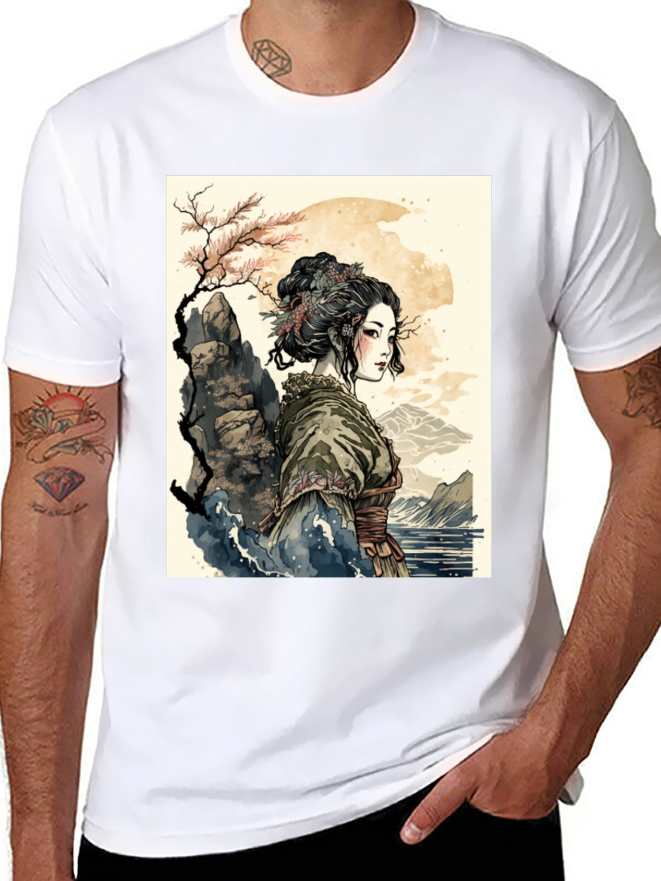 Geisha Art T-Shirt - Unique Graphic Tee