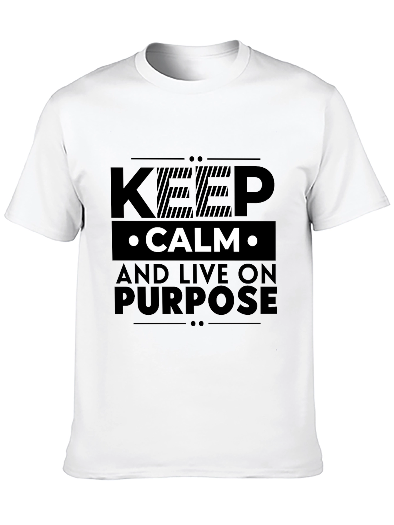 Keep Calm and Live On Purpose Black T-Shirt