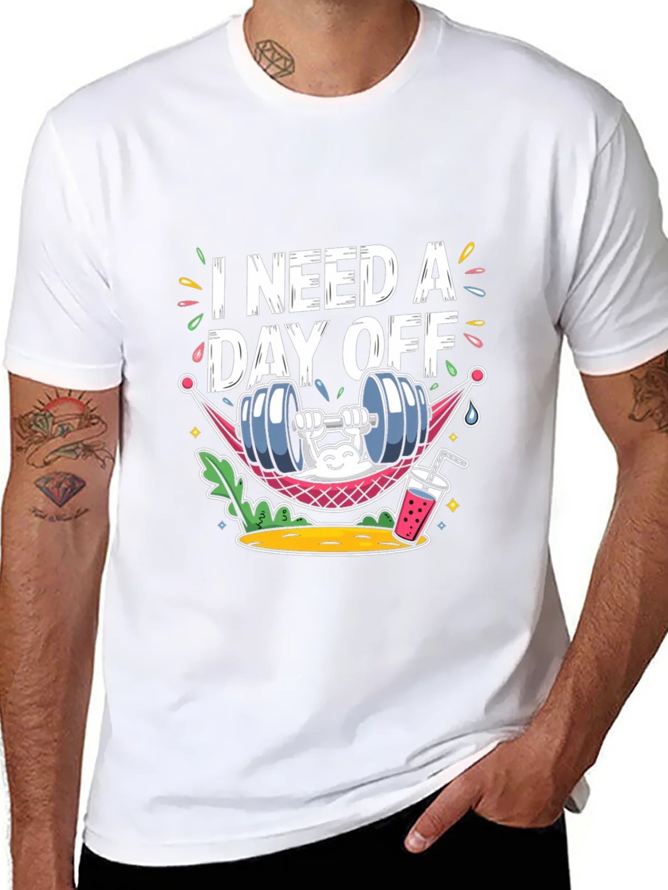 I Need A Day Off Graphic Tee - Funny Workout Shirt