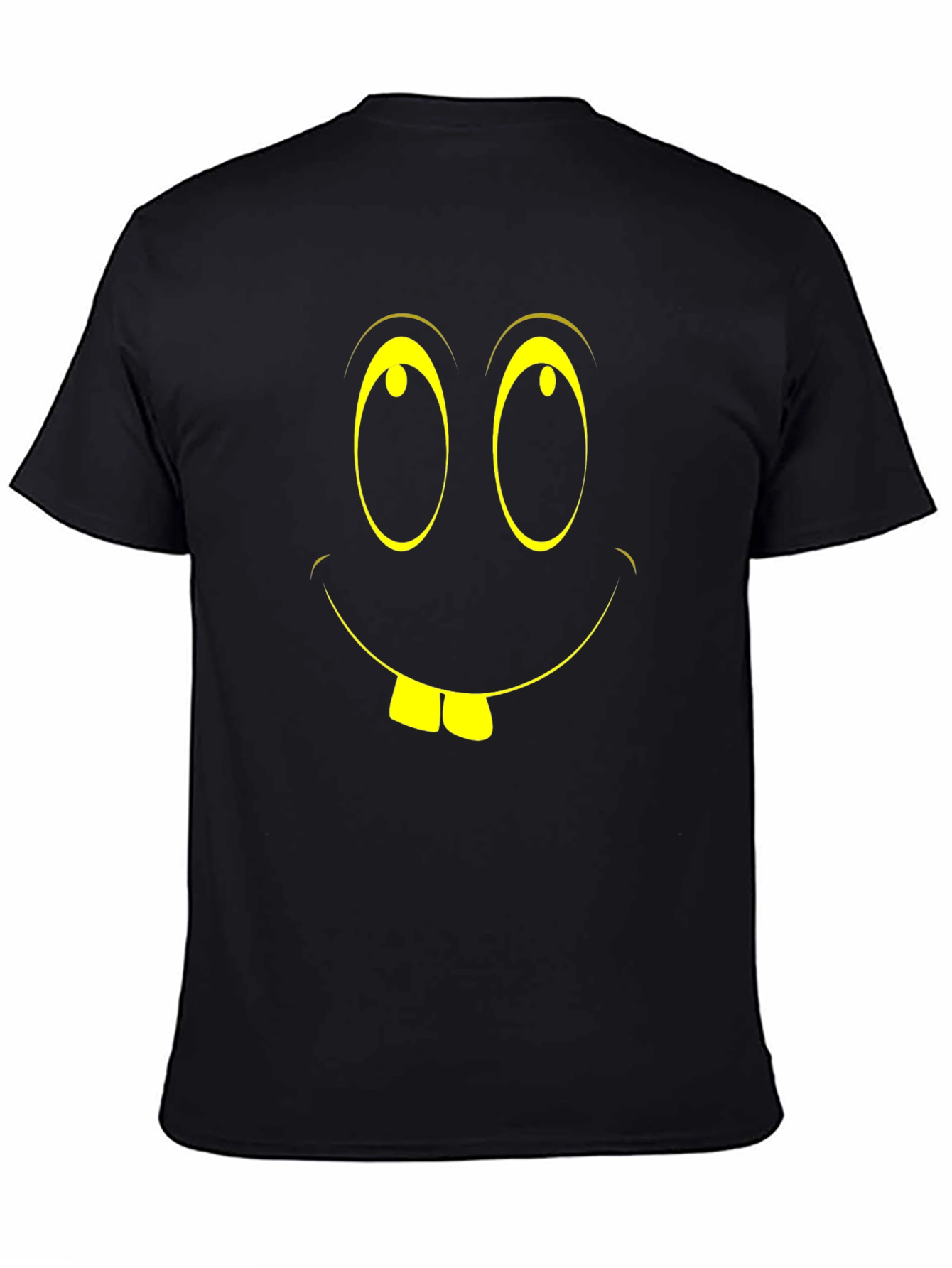 Funny Face Graphic Tee - Black Cotton T-Shirt