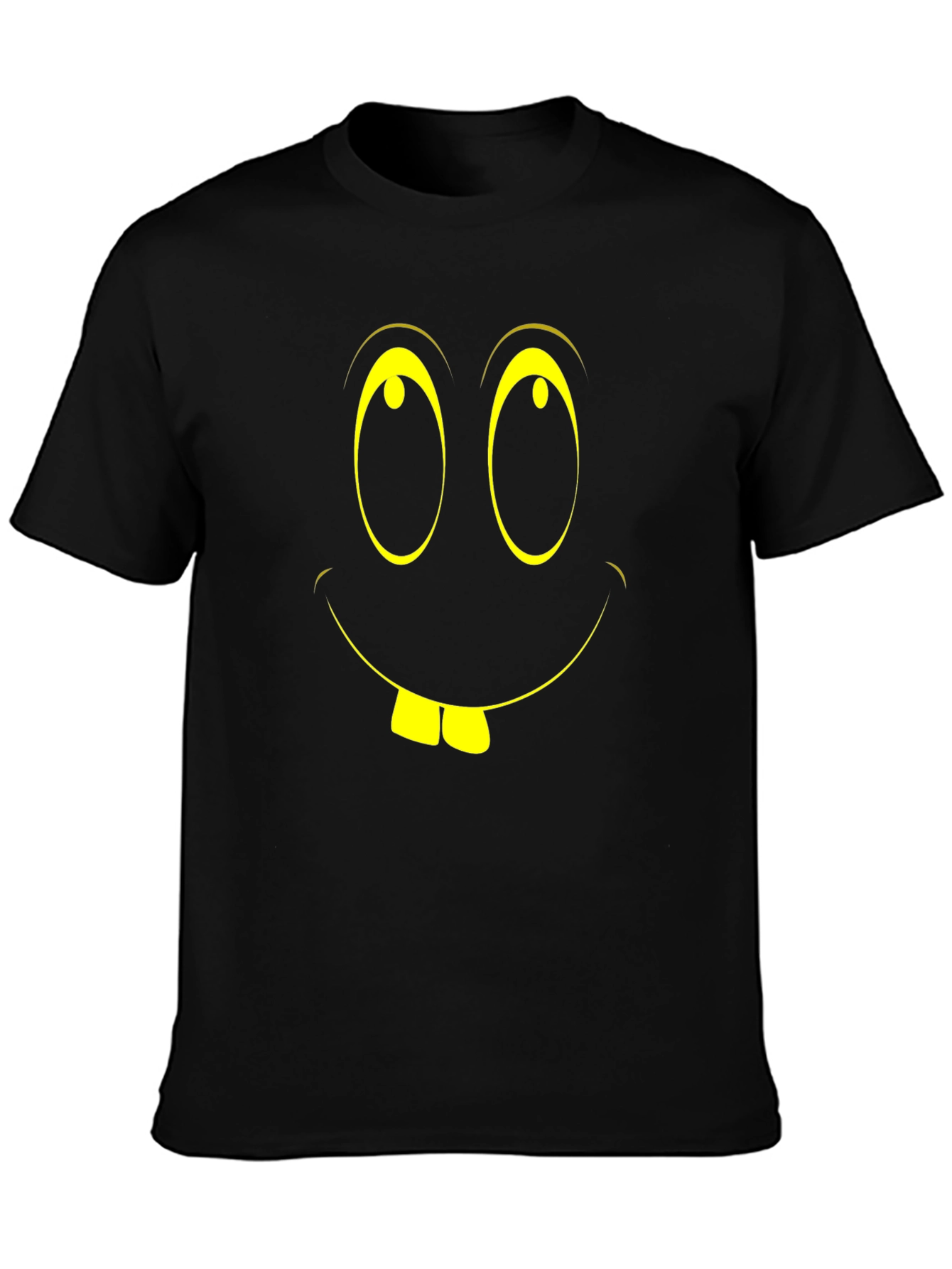 Funny Face Graphic Tee - Black Cotton T-Shirt