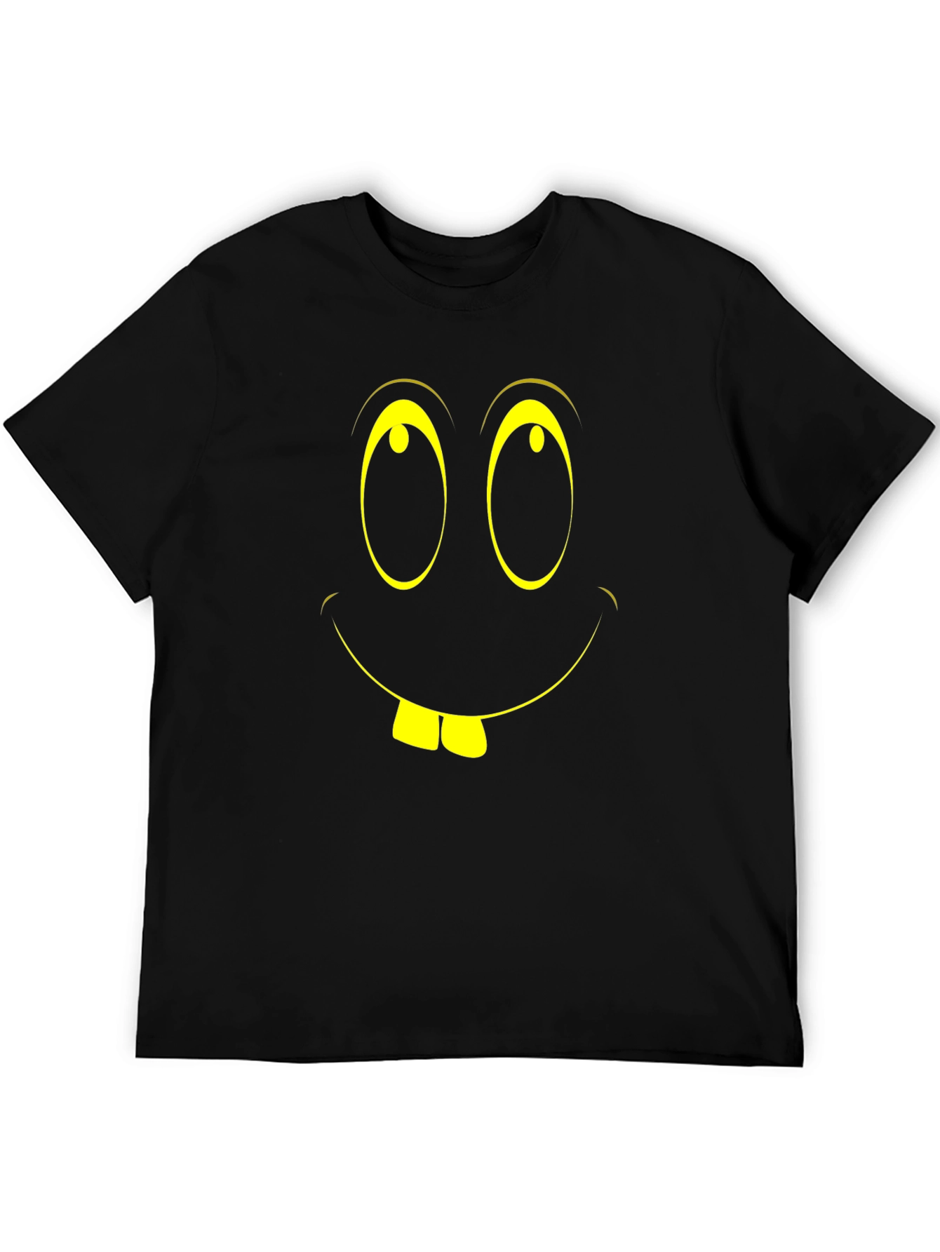 Funny Face Graphic Tee - Black Cotton T-Shirt