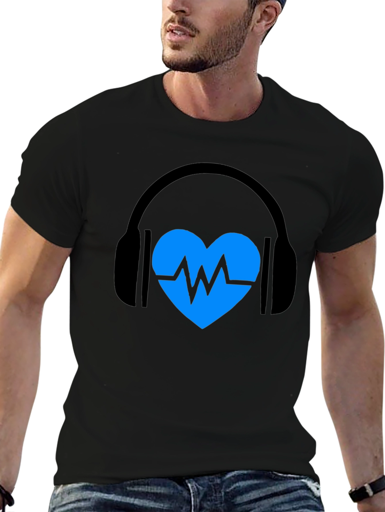 Heartbeat Headphones Graphic T-Shirt