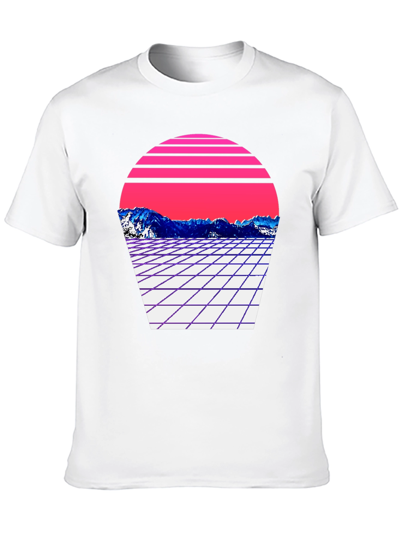 Retro Wave Mountain T-Shirt - Black