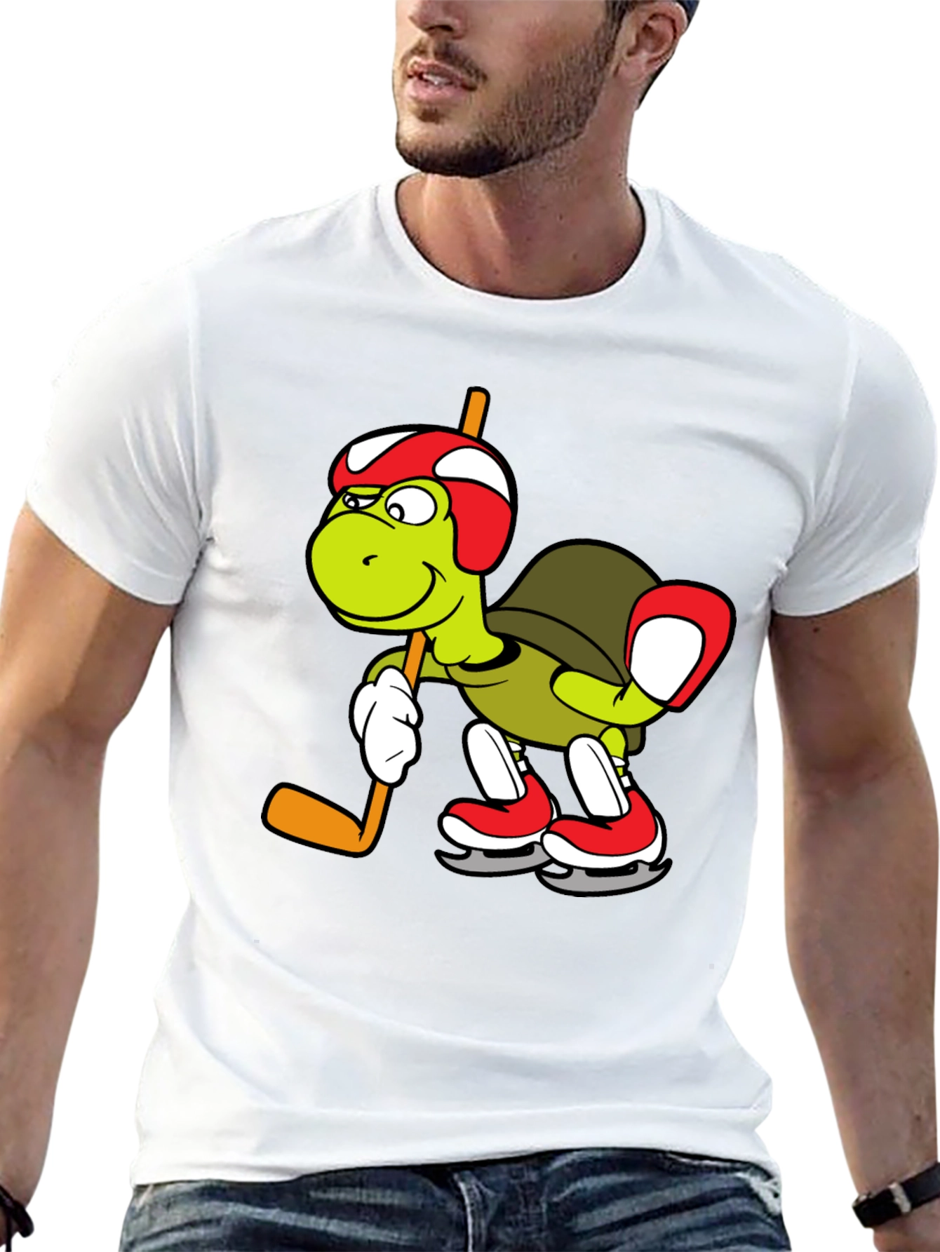Turtle Hockey Player Graphic Tee