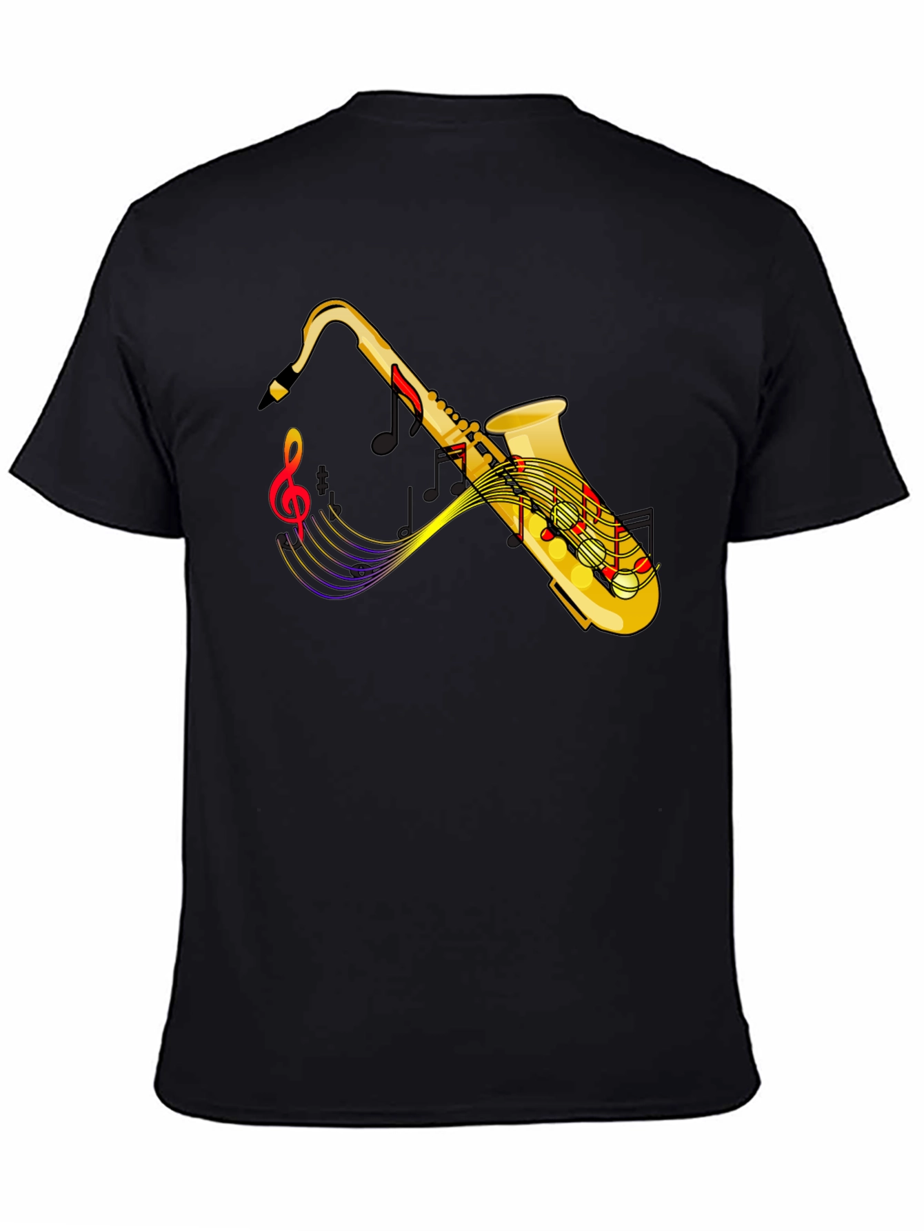 Saxophone Music Graphic Black T-Shirt